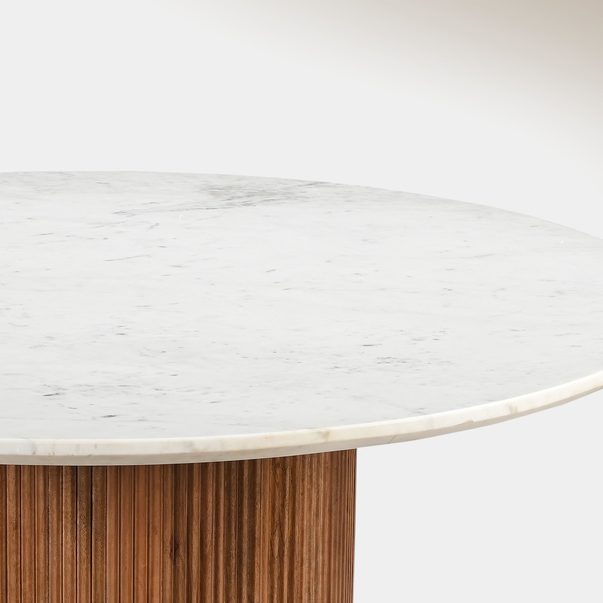 Kacia Round Dining Table - Walnut & White
