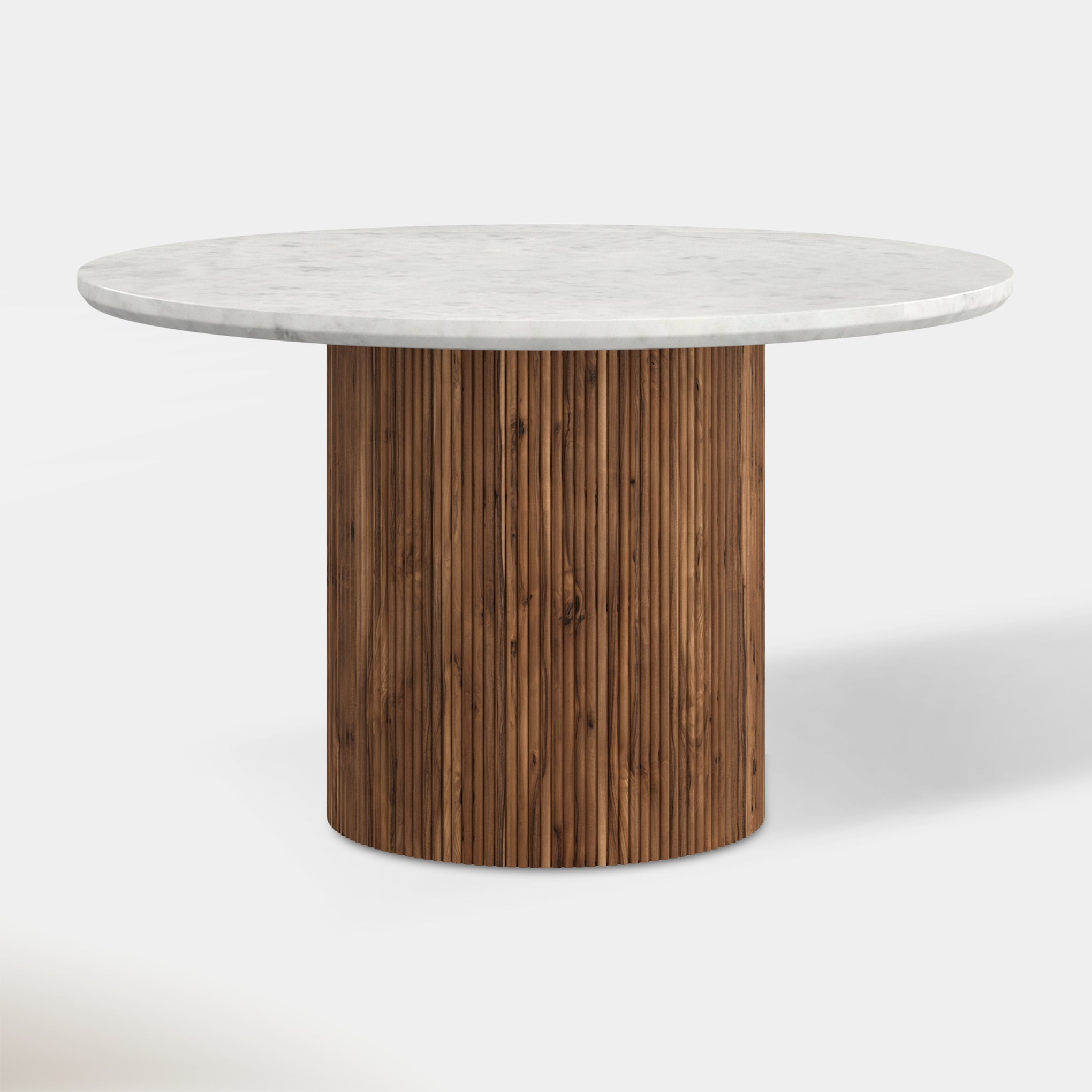 Kacia Round Dining Table - Walnut & White