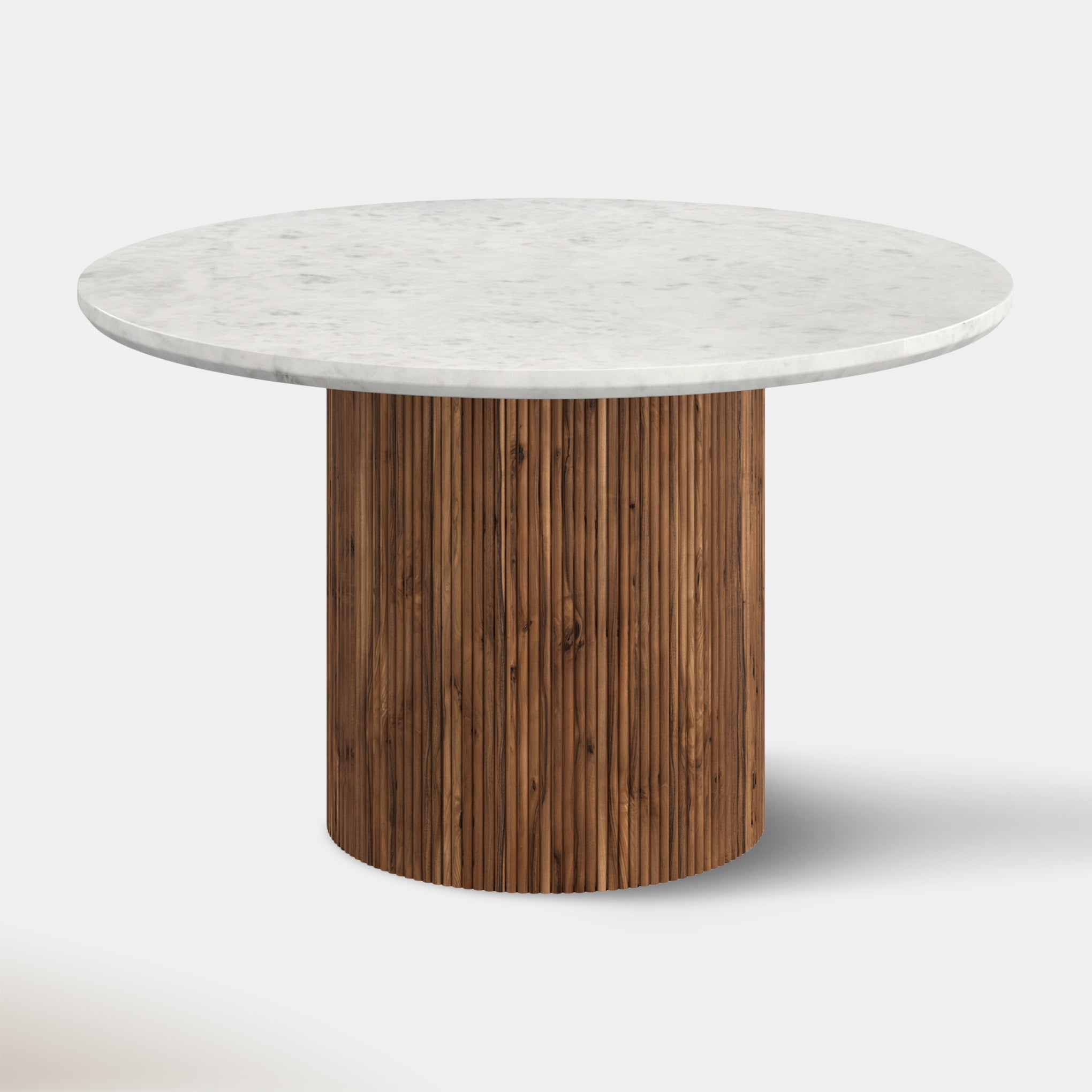 Kacia Round Dining Table - Walnut & White