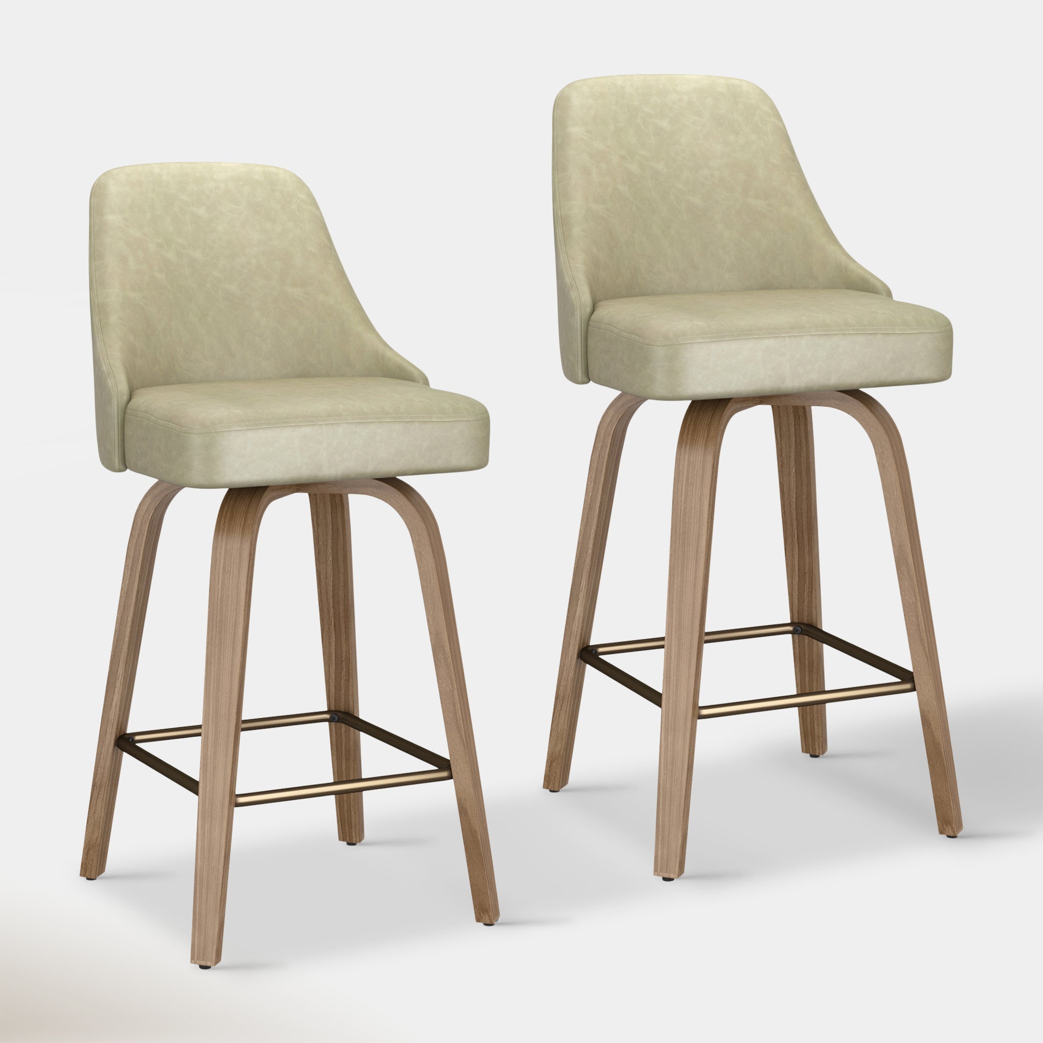 Mesa Counter Stool - Ivory & Washed Oak