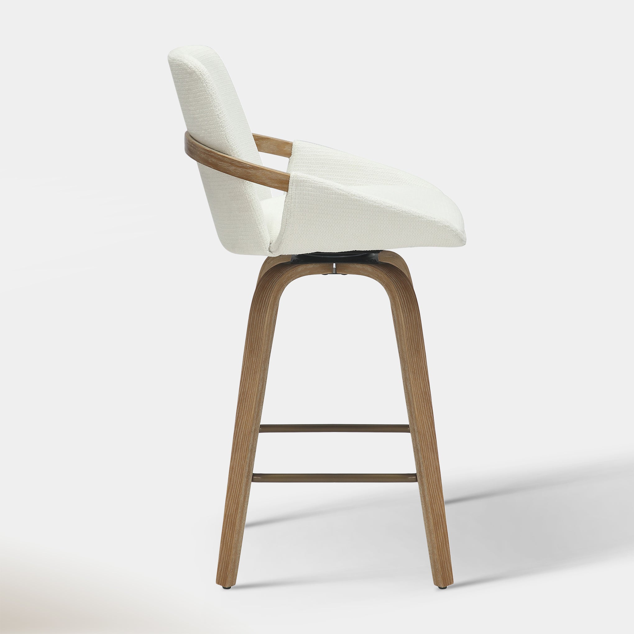 Lennox Counter Stool - Ivory & Washed Oak