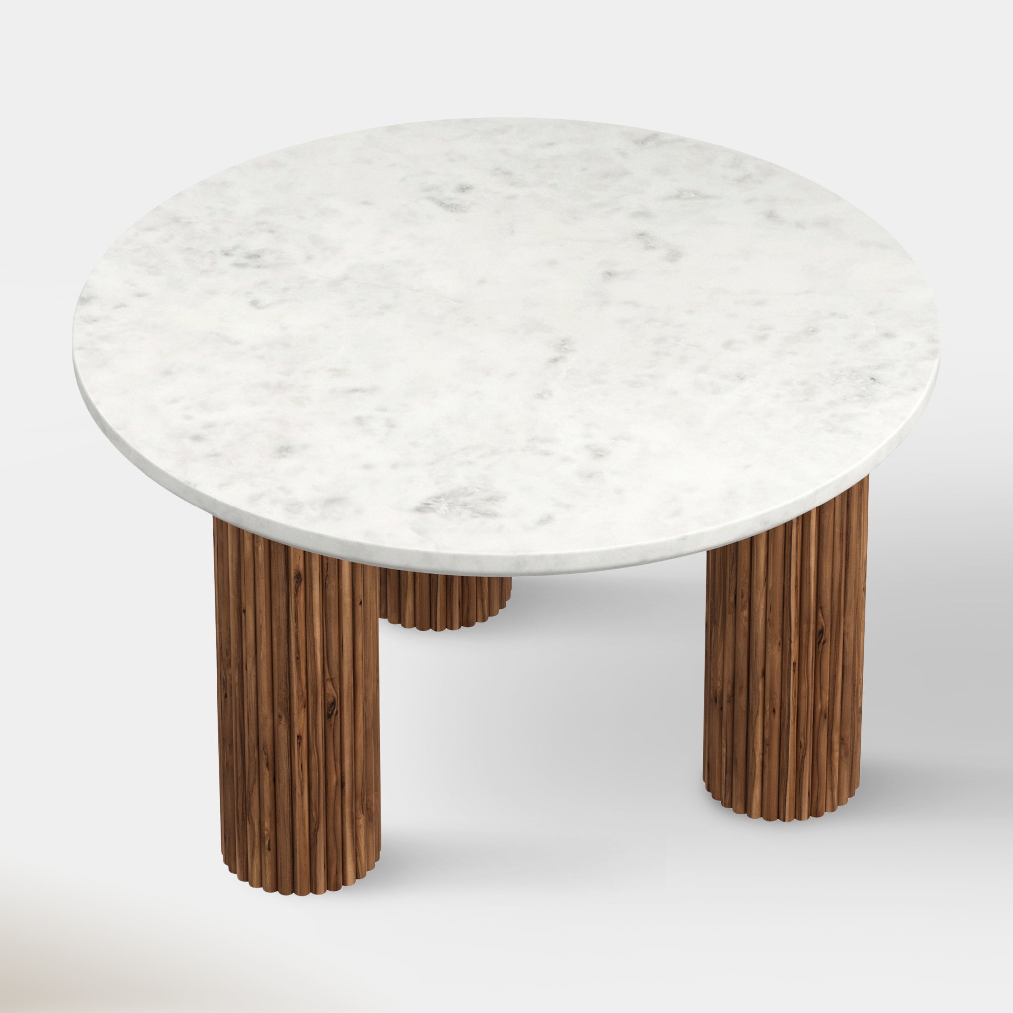 Kacia Coffee Table - Walnut & White Marble