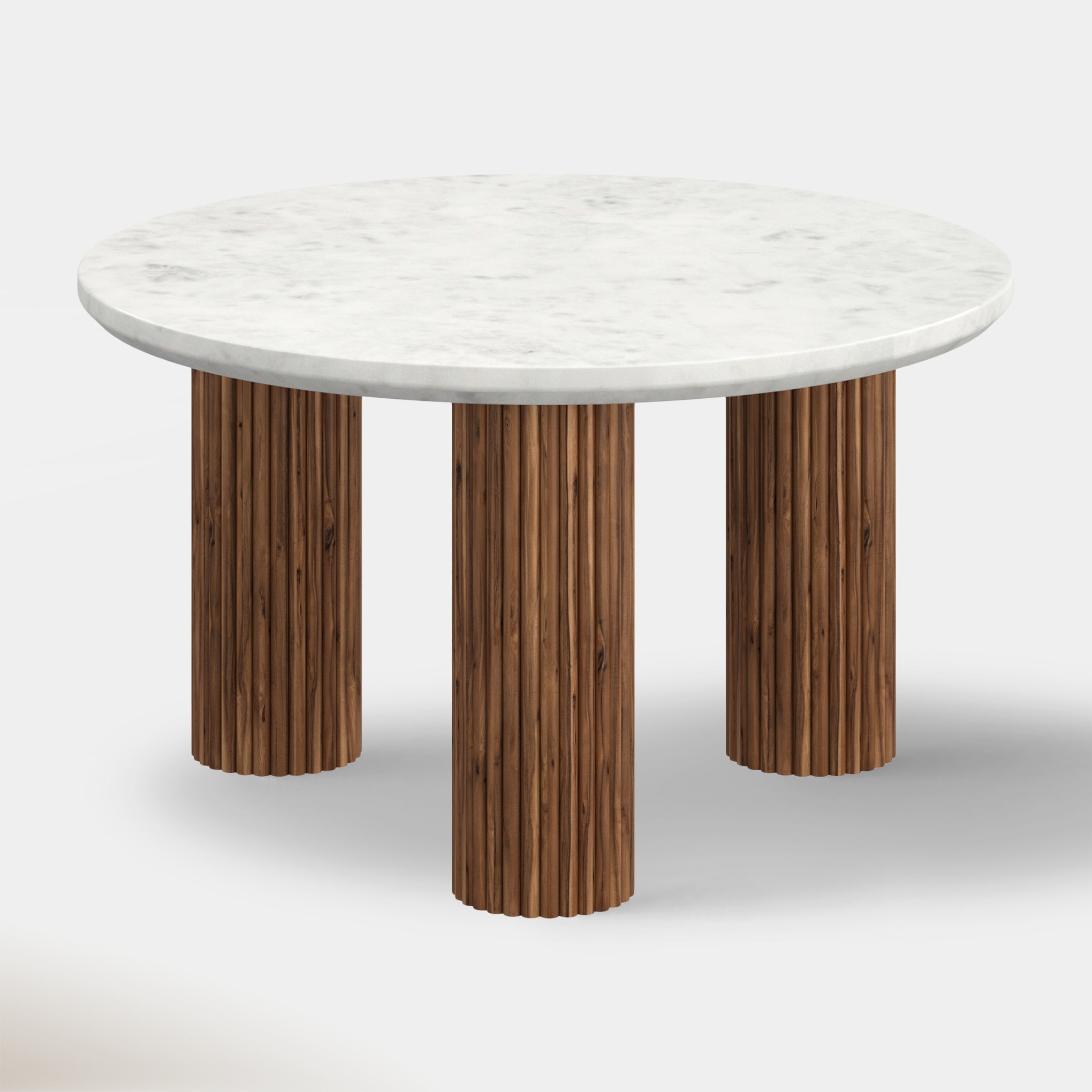 Kacia Coffee Table - Walnut & White Marble