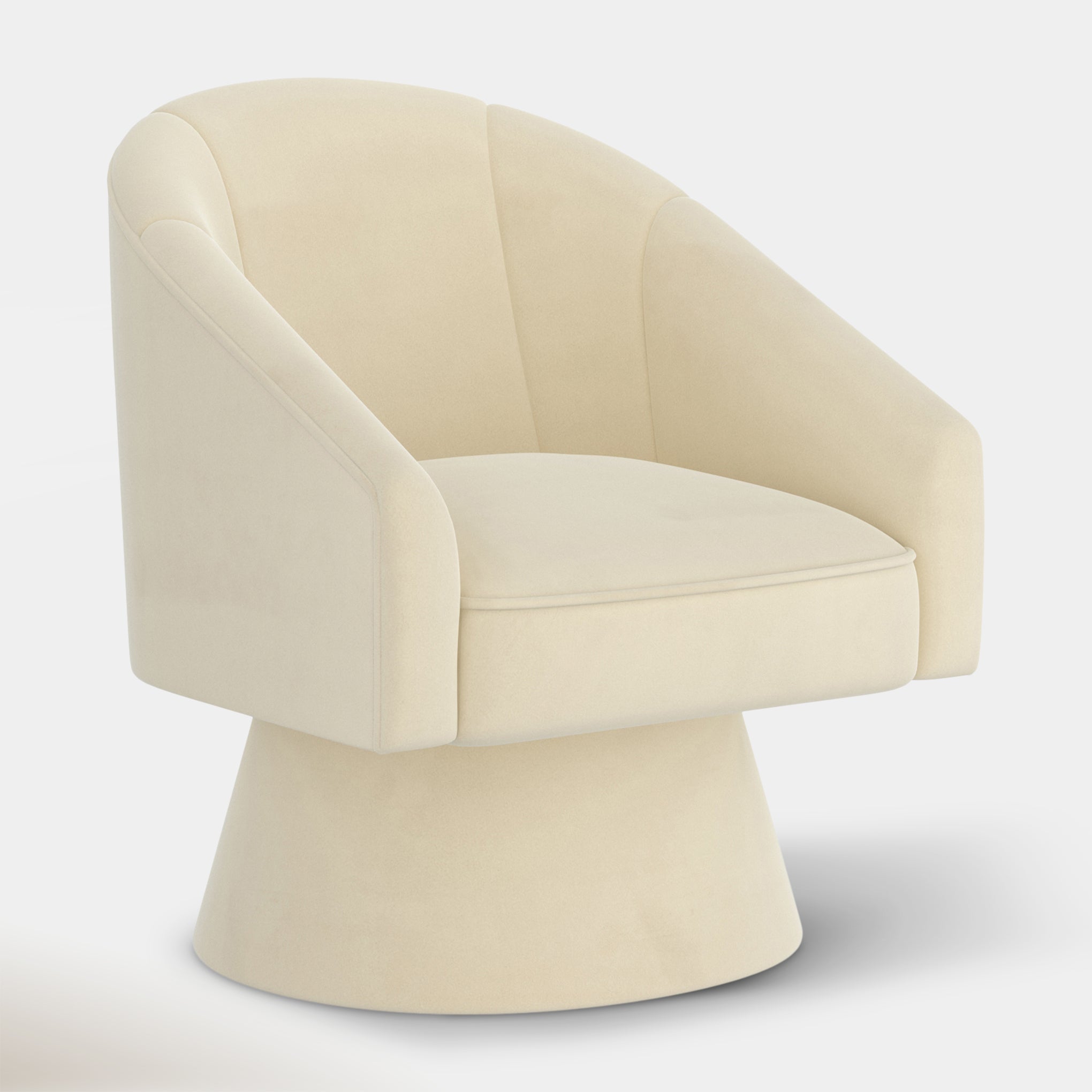 Rhea Accent Chair - Ivory Velvet