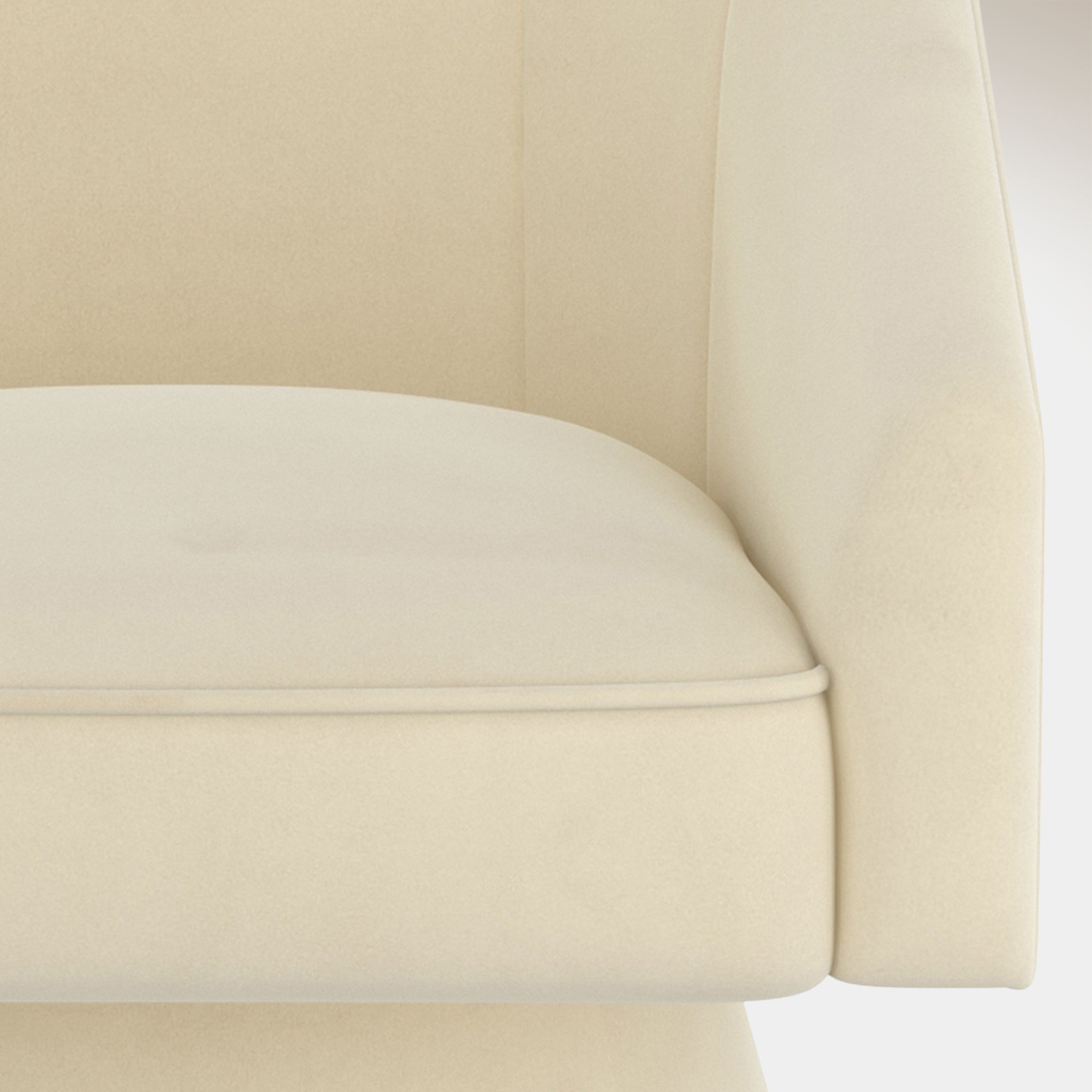 Rhea Accent Chair - Ivory Velvet