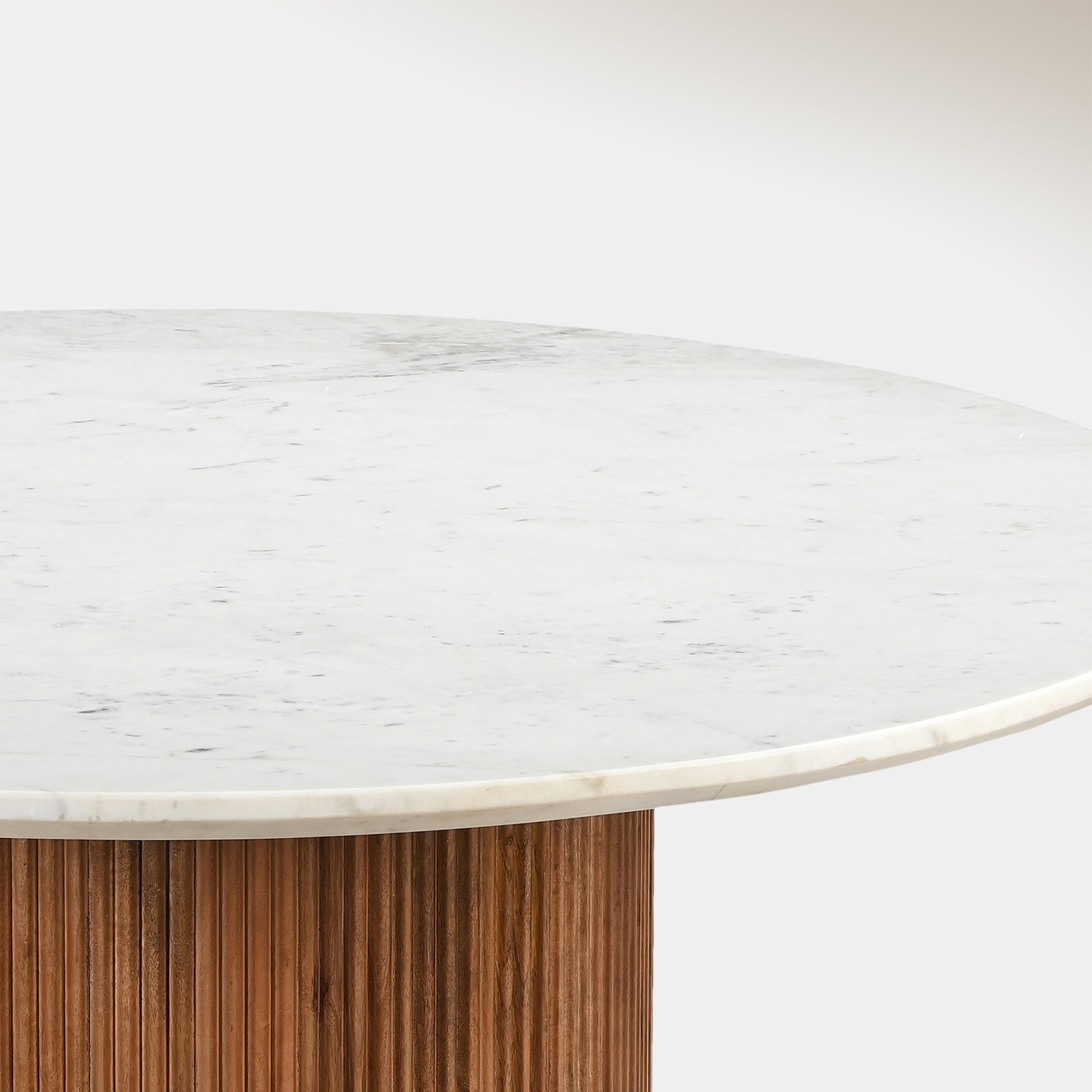 Kacia Accent Table - Walnut & White Marble