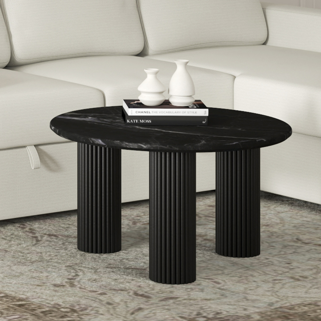 Kacia Coffee Table - Black & Black Marble