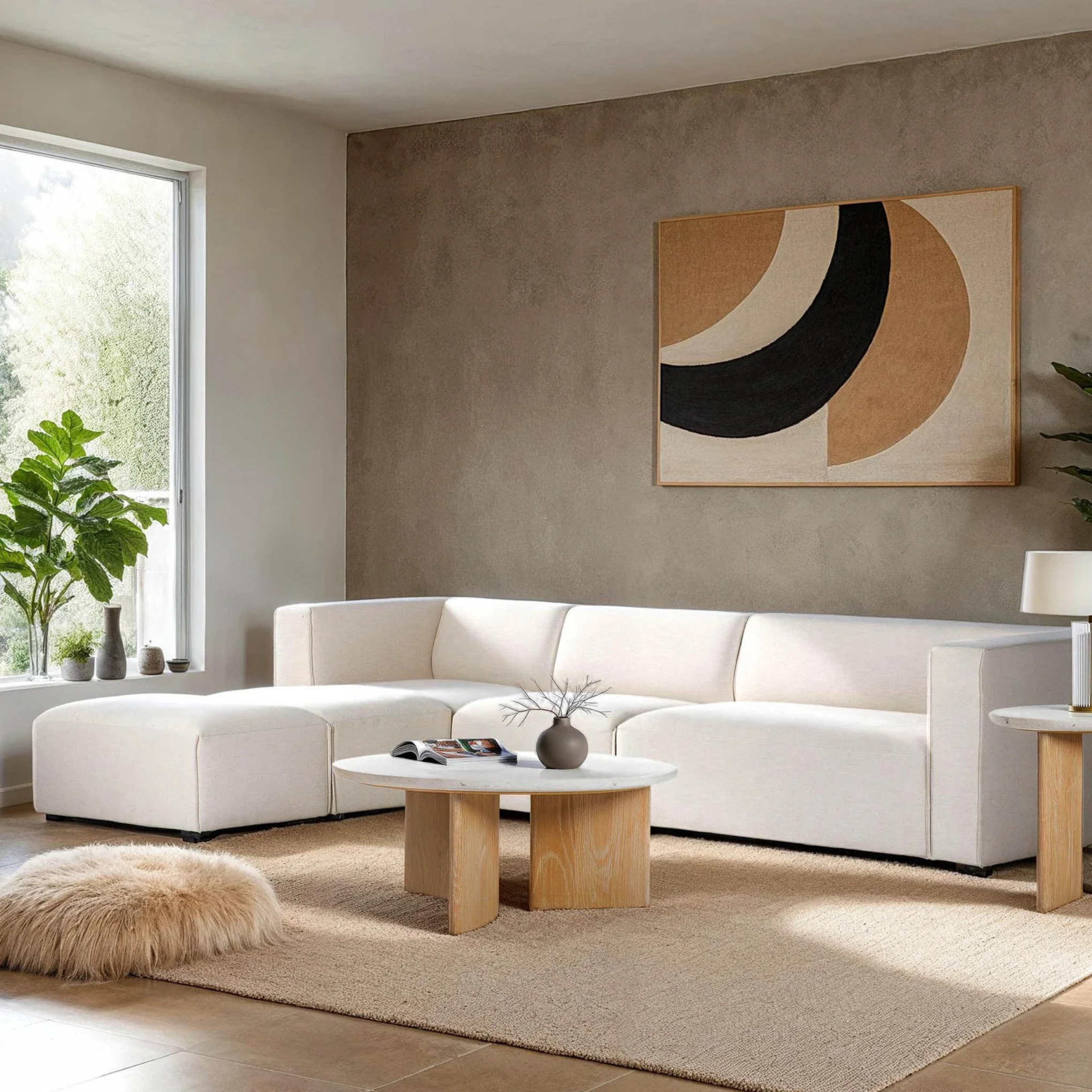 Ivera Coffee Table - Seashell Finish