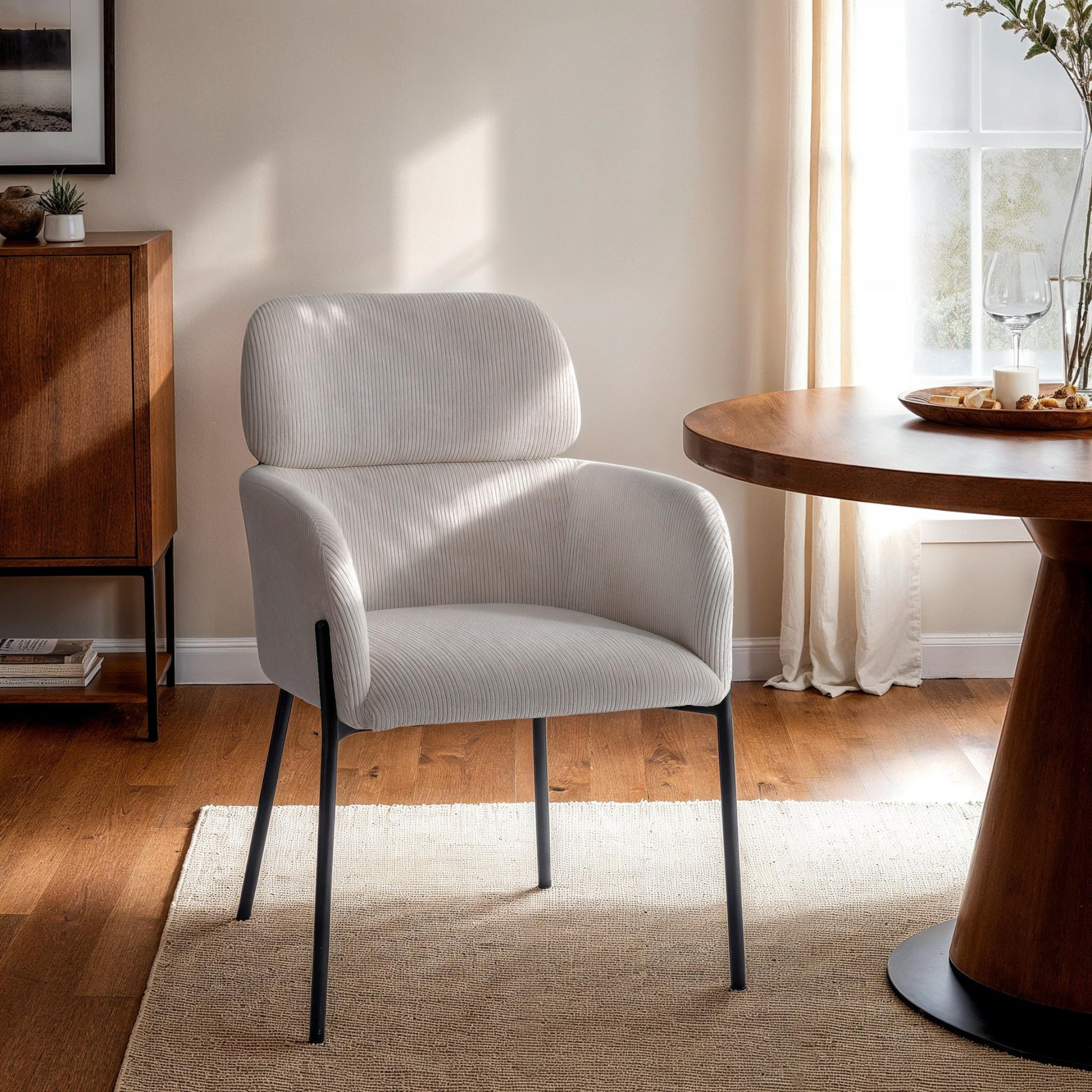 Sintra Dining Chair - Corduroy White