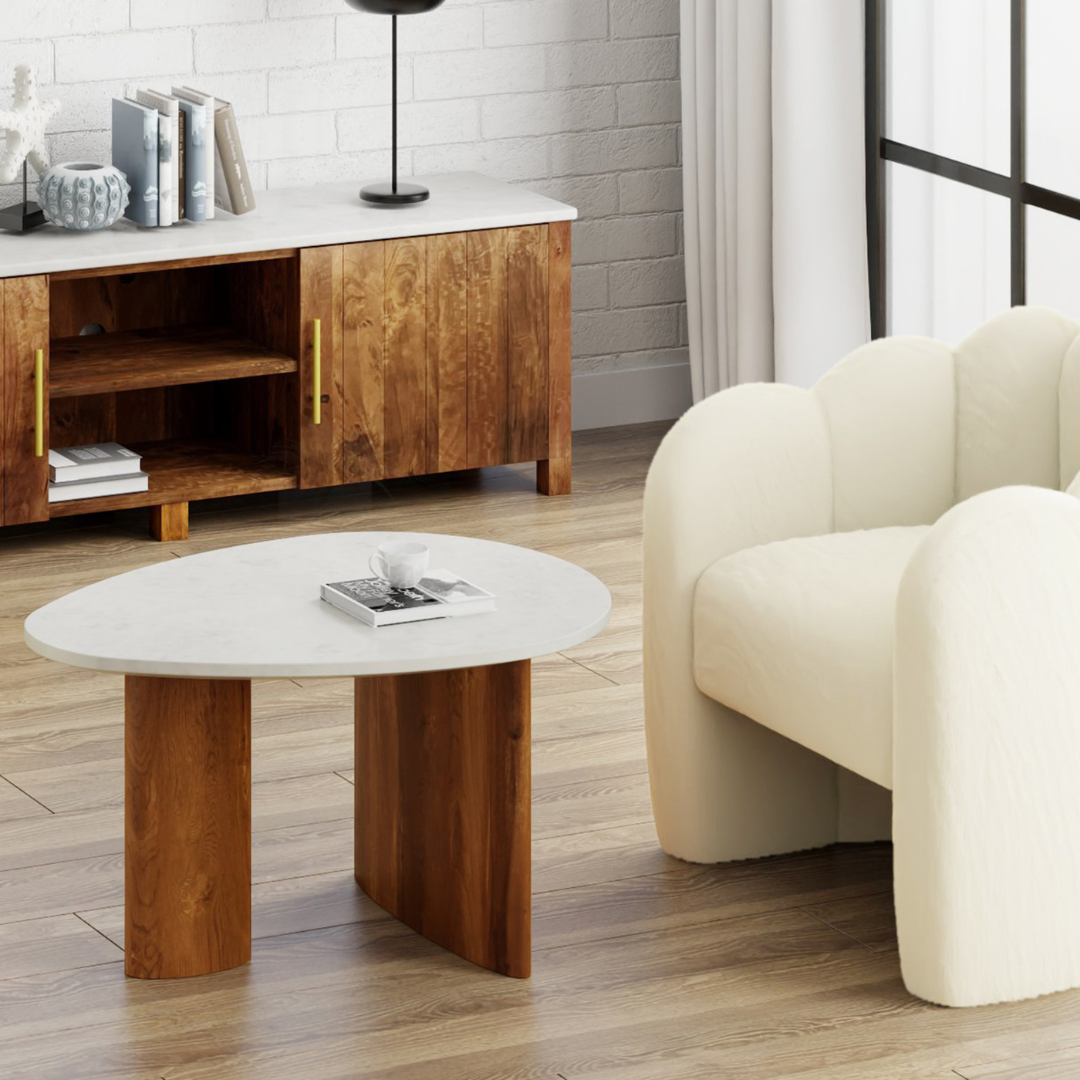 Orion Coffee Table - Walnut & White