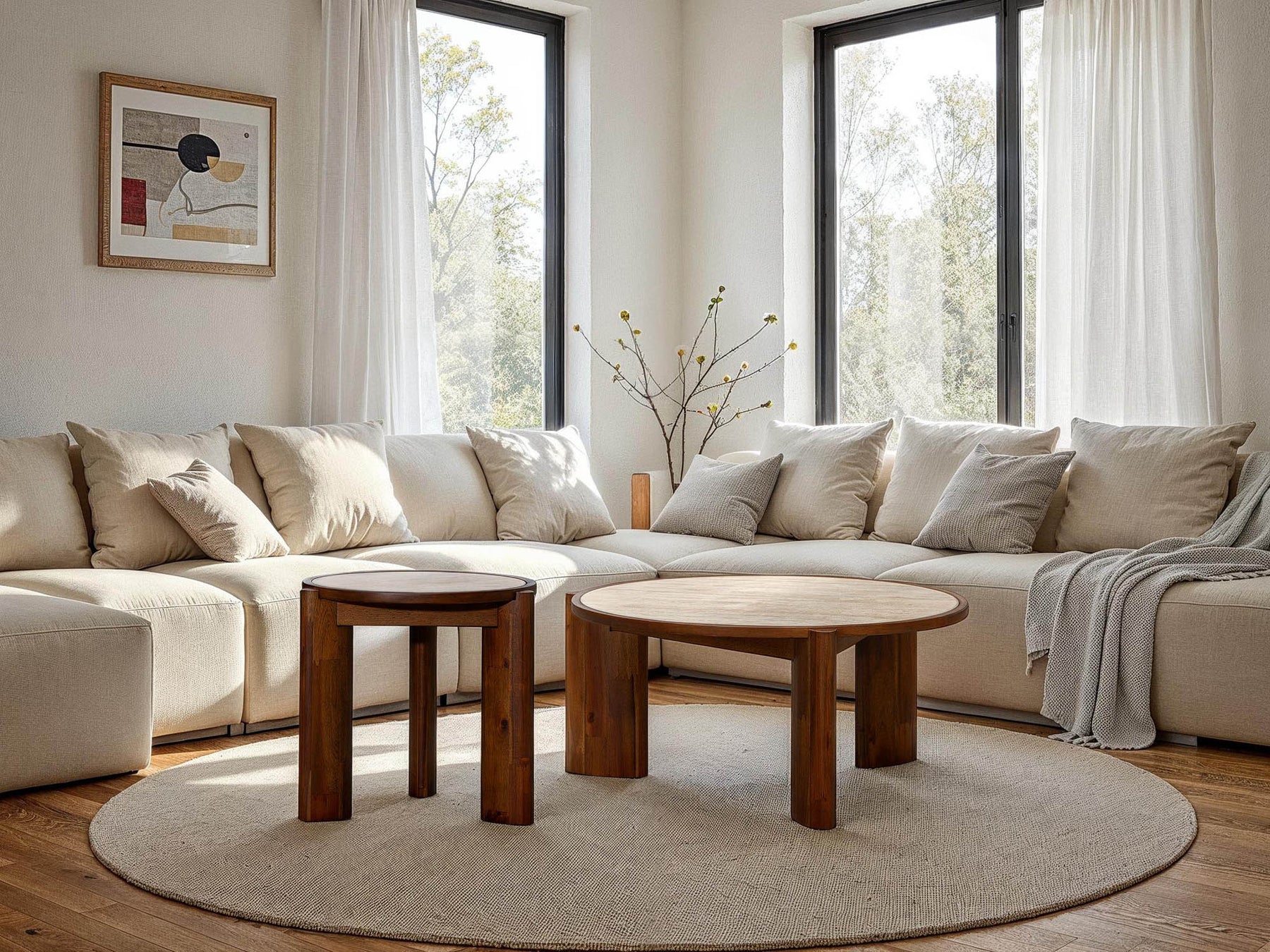 Mikael Side Table - Tavertine