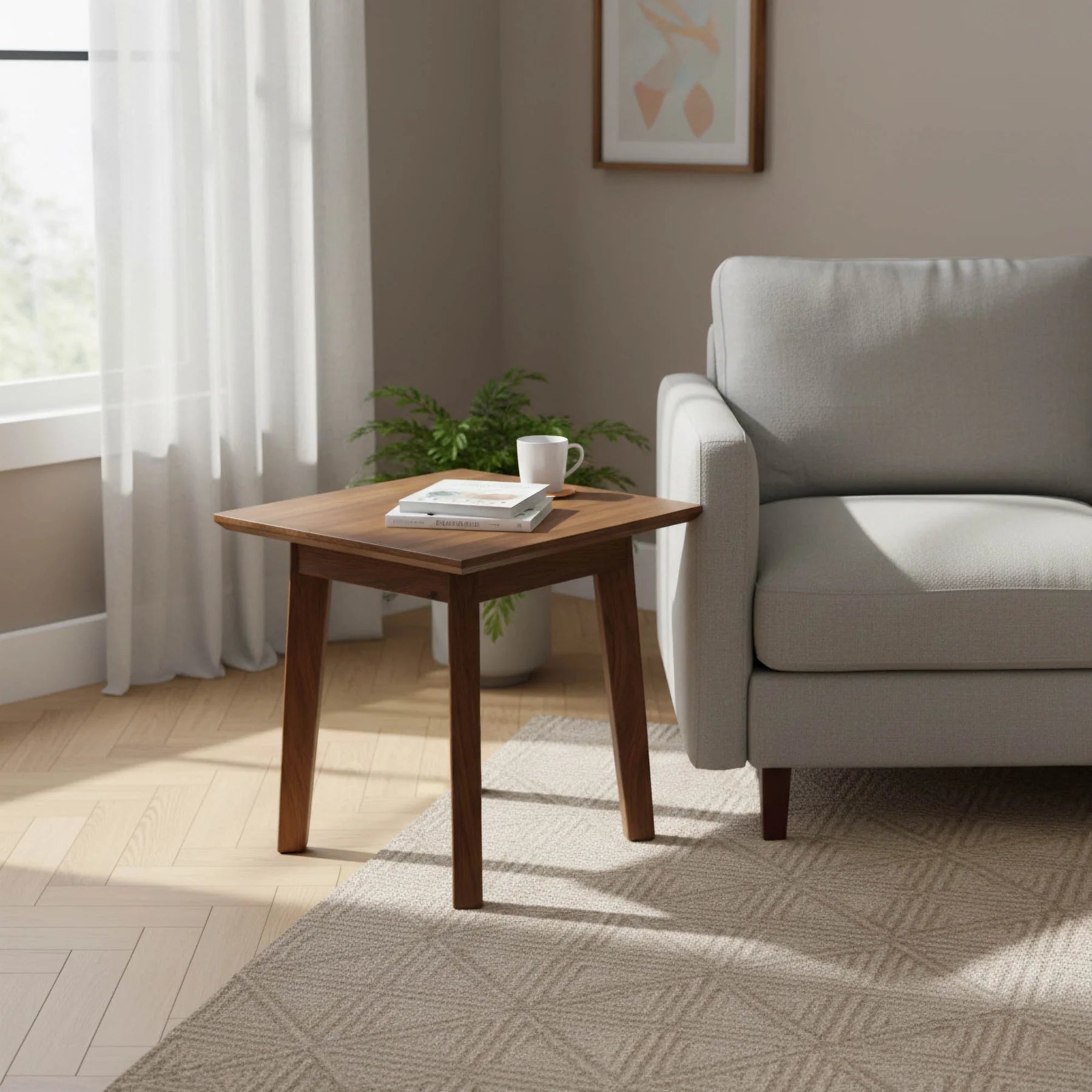 Soleil Side Table - Light Walnut