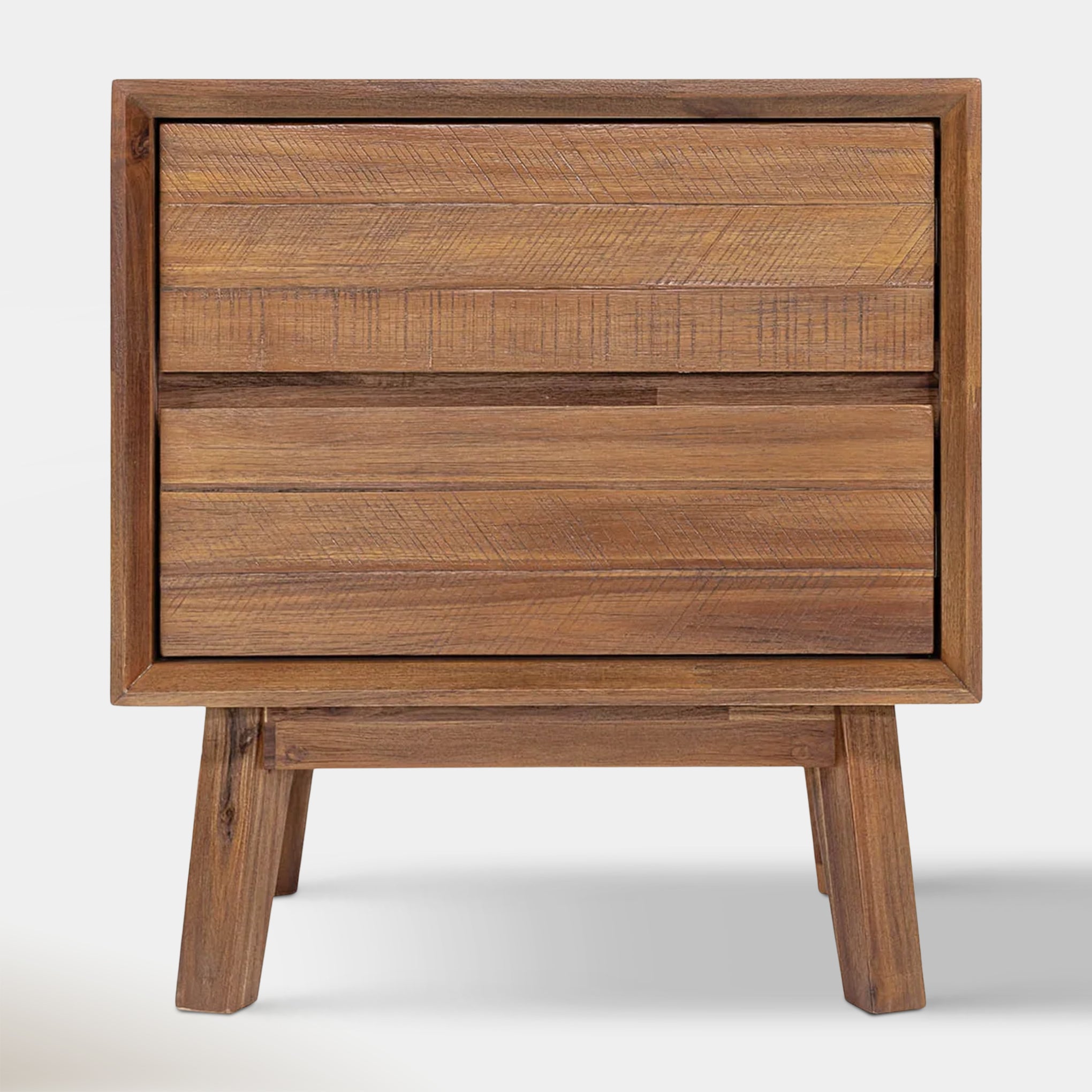Soleil 2 Drawer Nightstand - Light Walnut