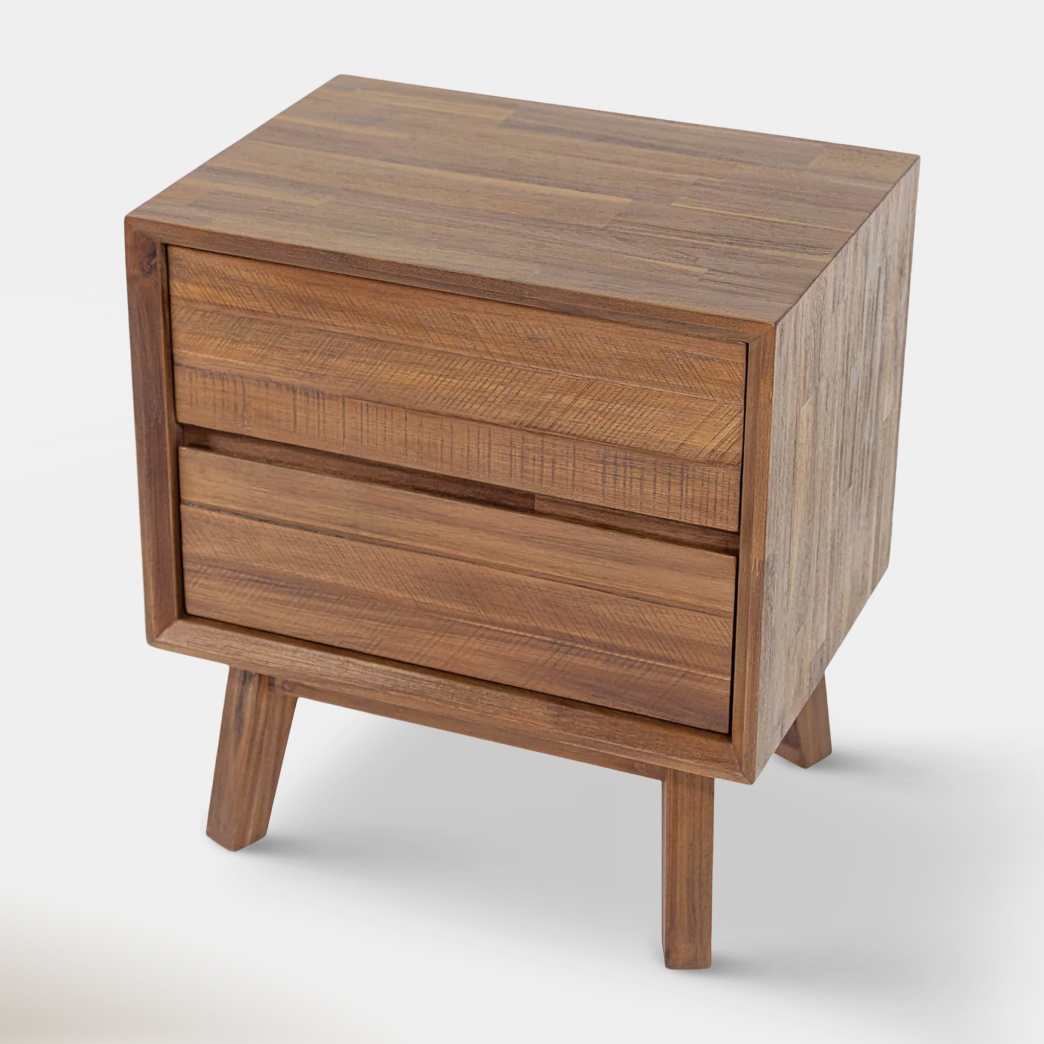 Soleil 2 Drawer Nightstand - Light Walnut