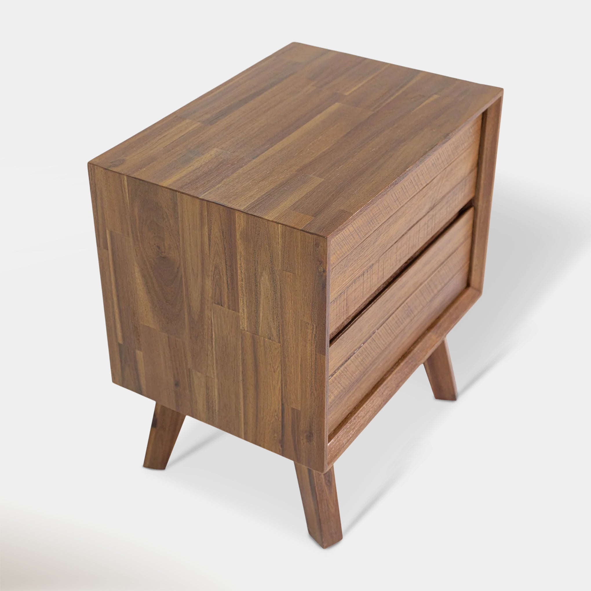 Soleil 2 Drawer Nightstand - Light Walnut