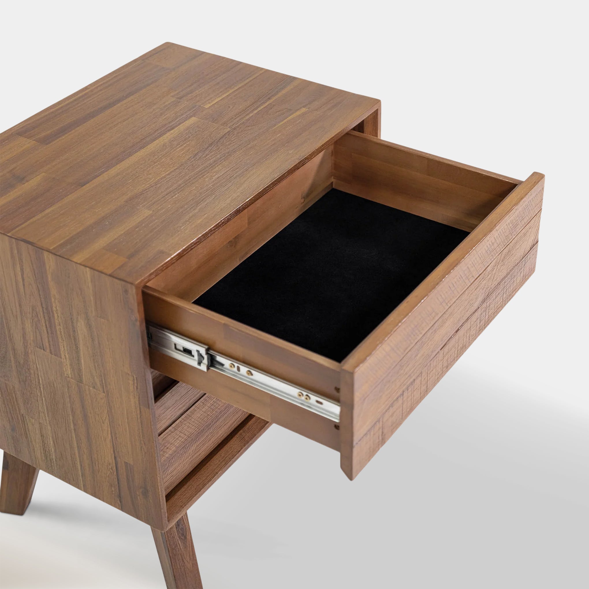 Soleil 2 Drawer Nightstand - Light Walnut