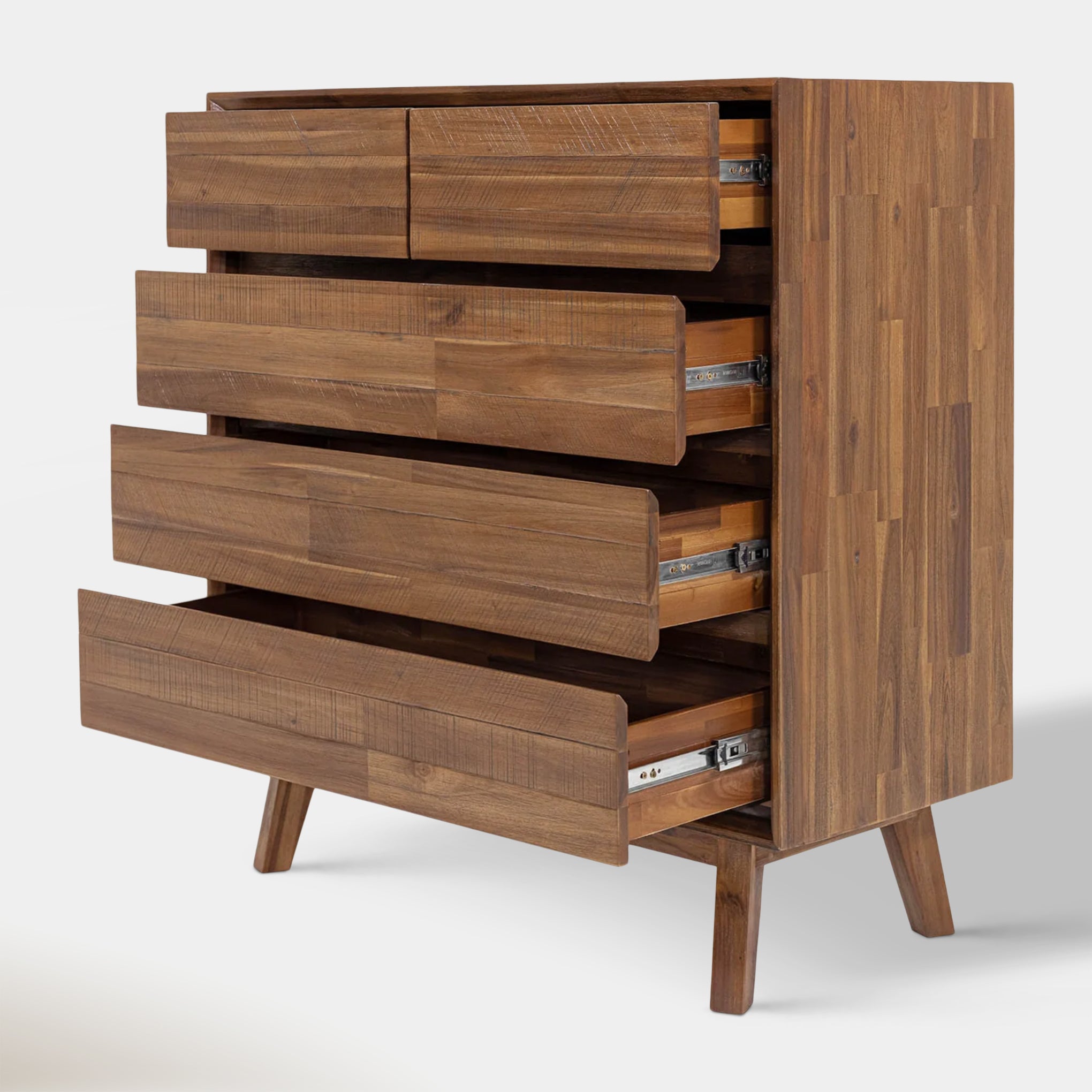 Soleil 5 Drawer Chest - Light Walnut
