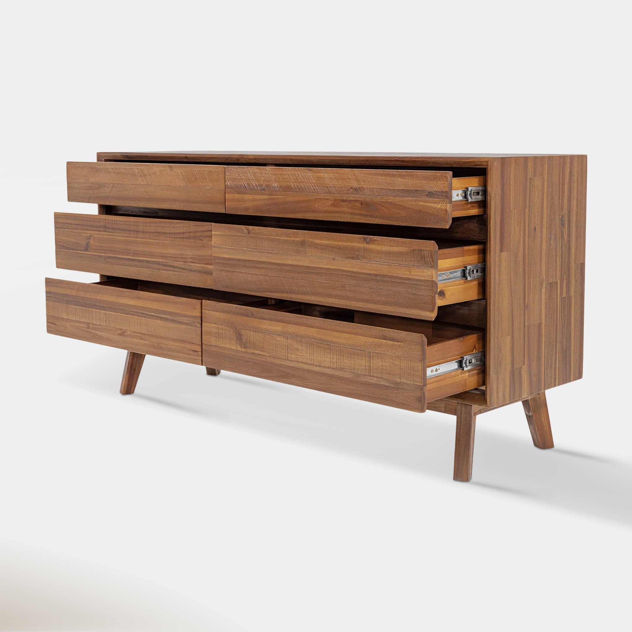 Soleil 6 Drawer Dresser - Light Walnut
