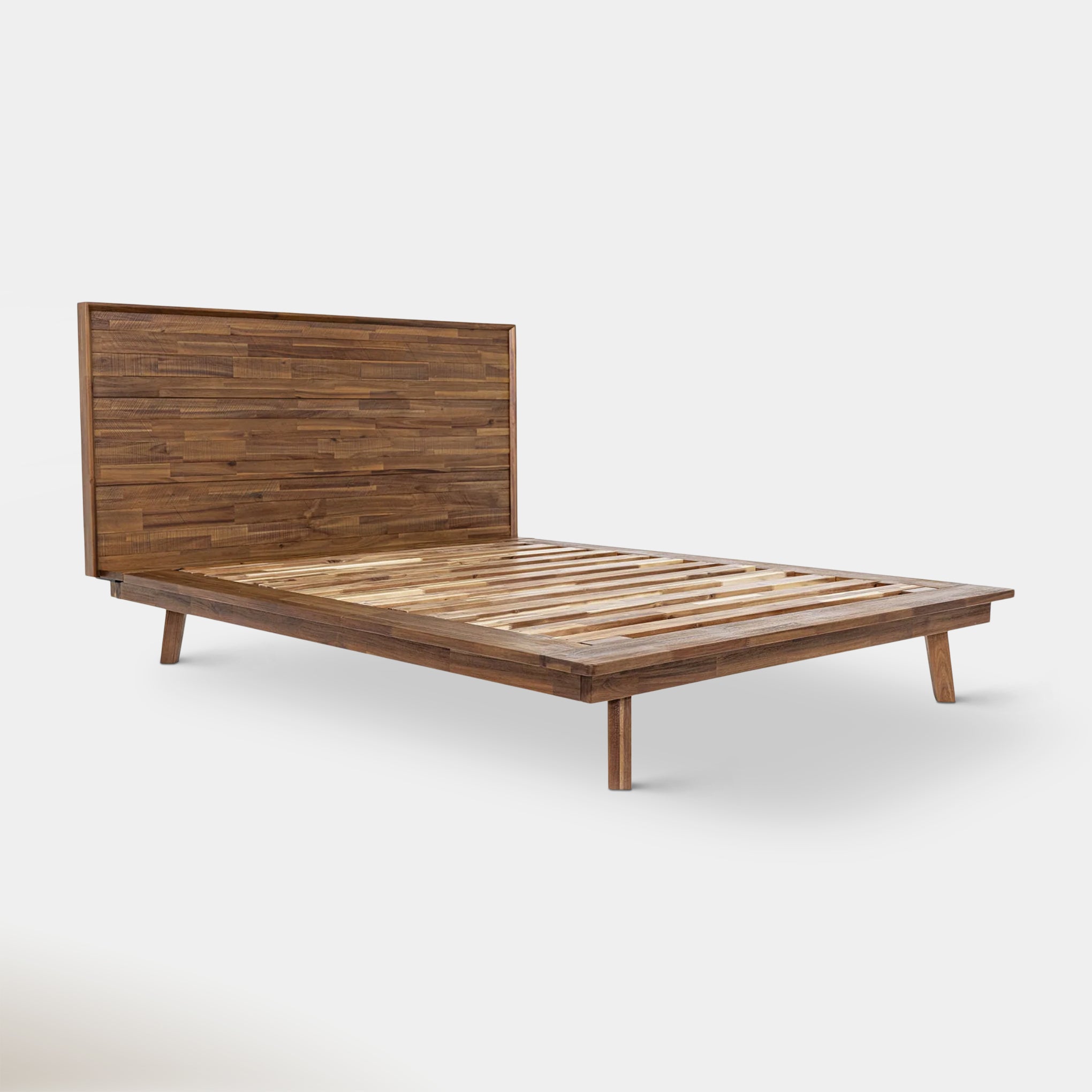 Soleil Queen Bed - Light Walnut