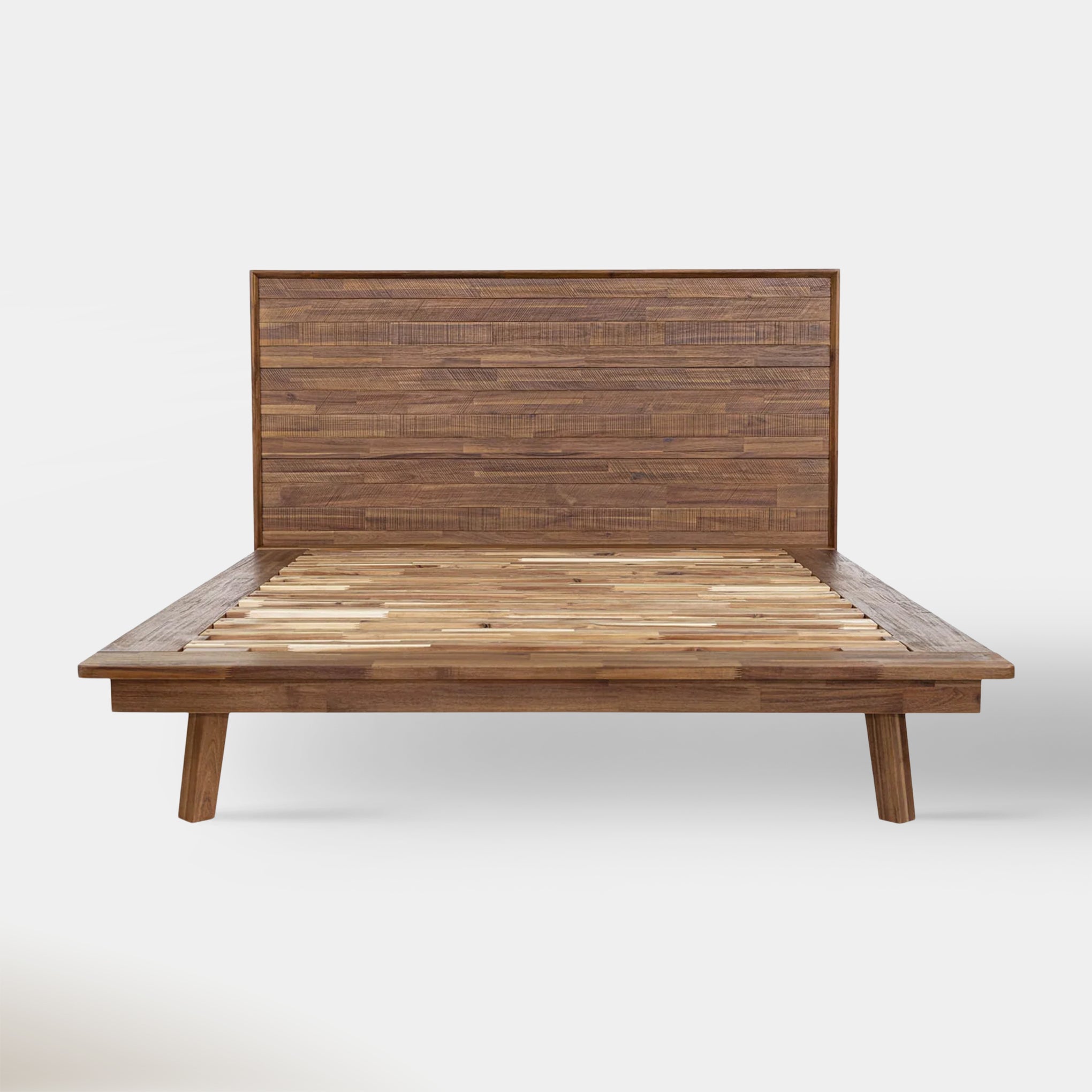 Soleil Queen Bed - Light Walnut