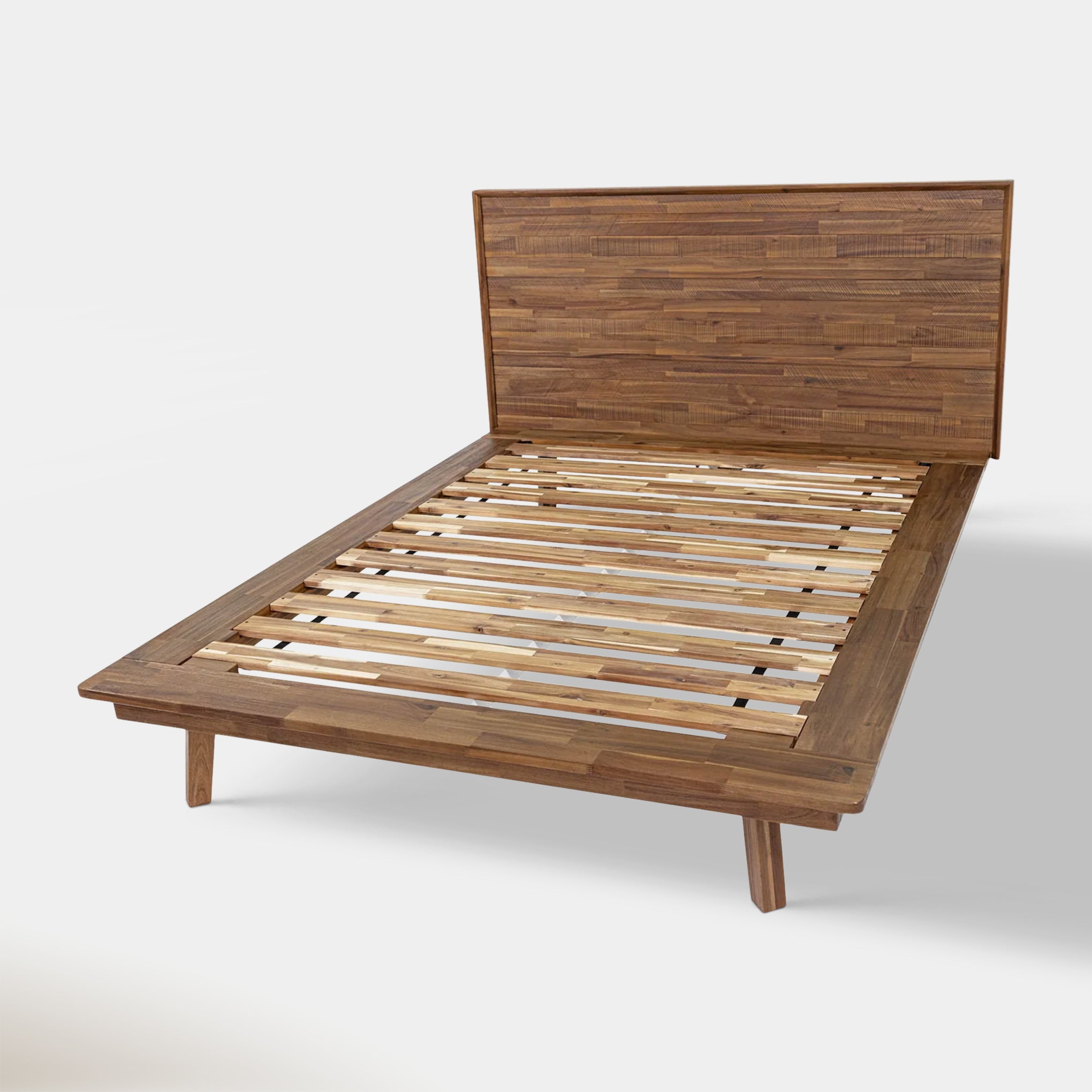 Soleil Queen Bed - Light Walnut