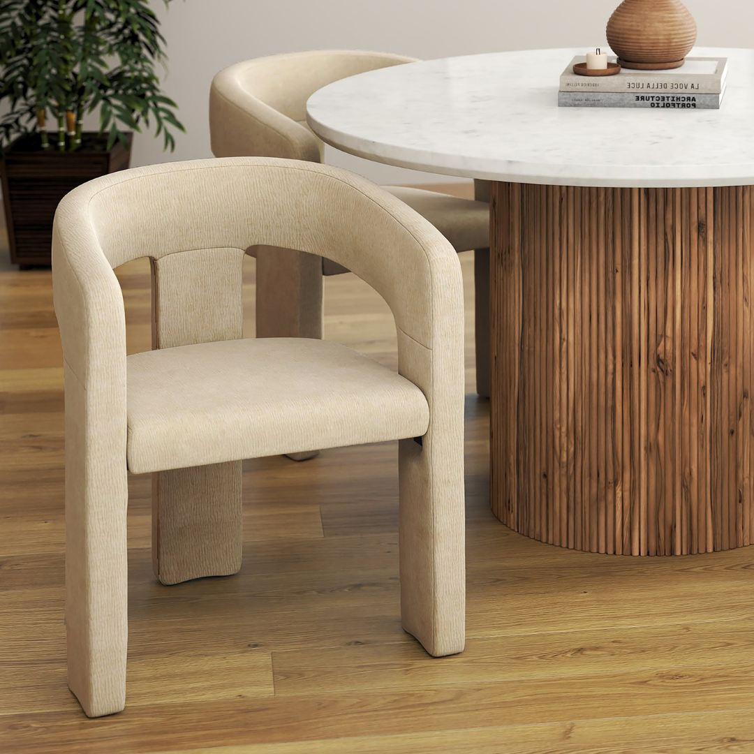 Marcel Dining Chair - Beige Chenille