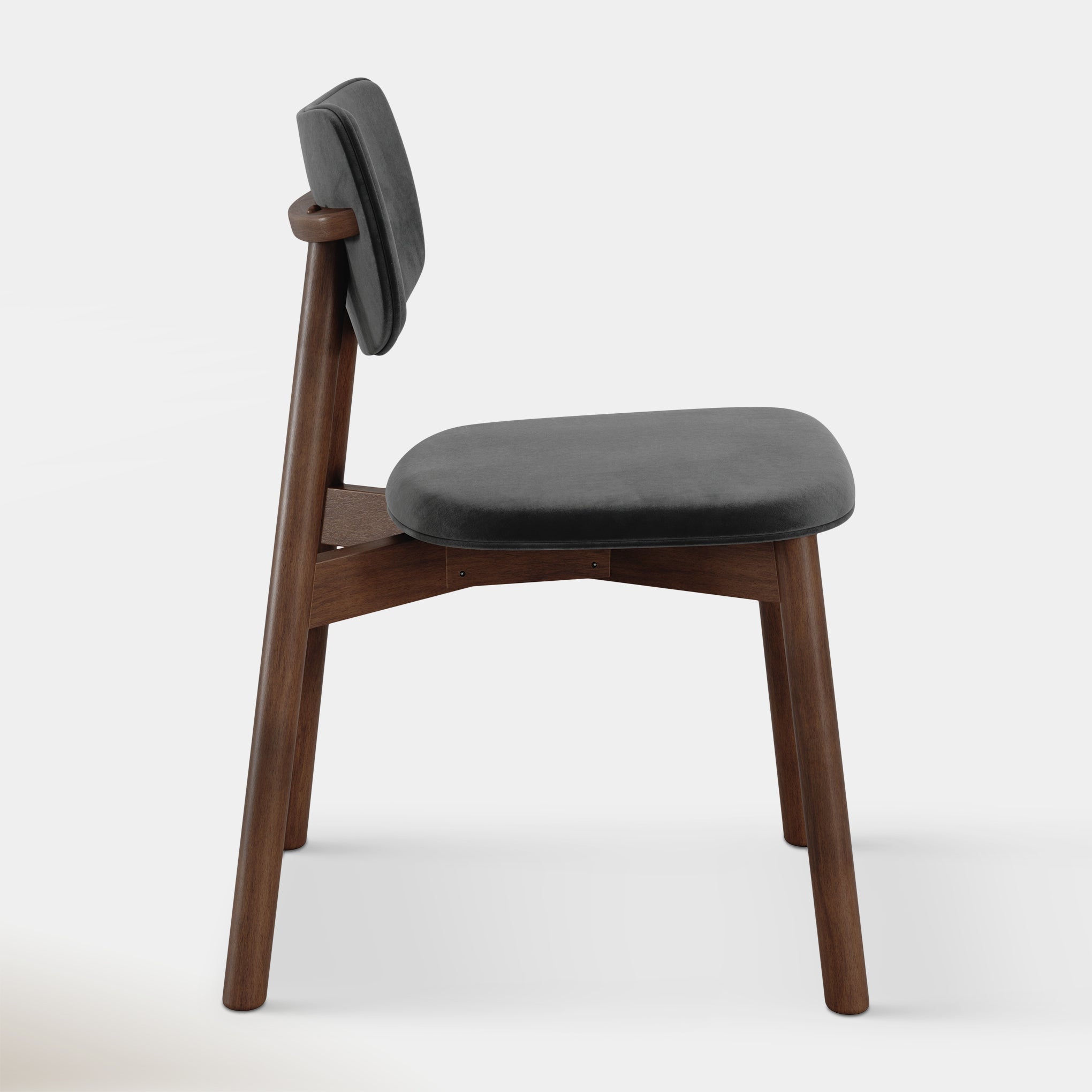 Maia Dining Chair - Black Velvet & Walnut
