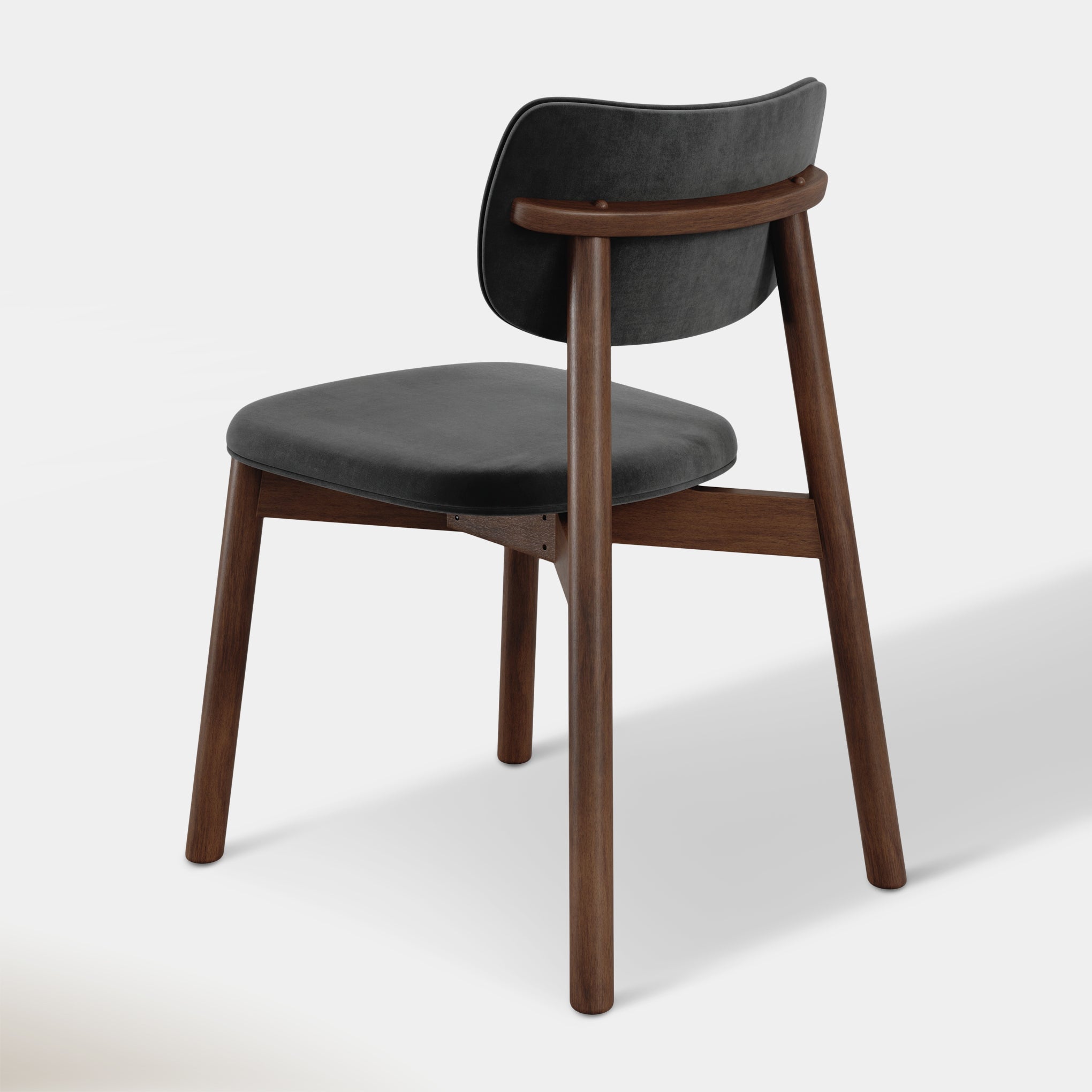 Maia Dining Chair - Black Velvet & Walnut