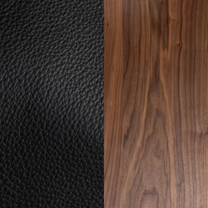 Black
                  
                    Vegan
                  
                    Leather
                  
                    And
                  
                    Walnut