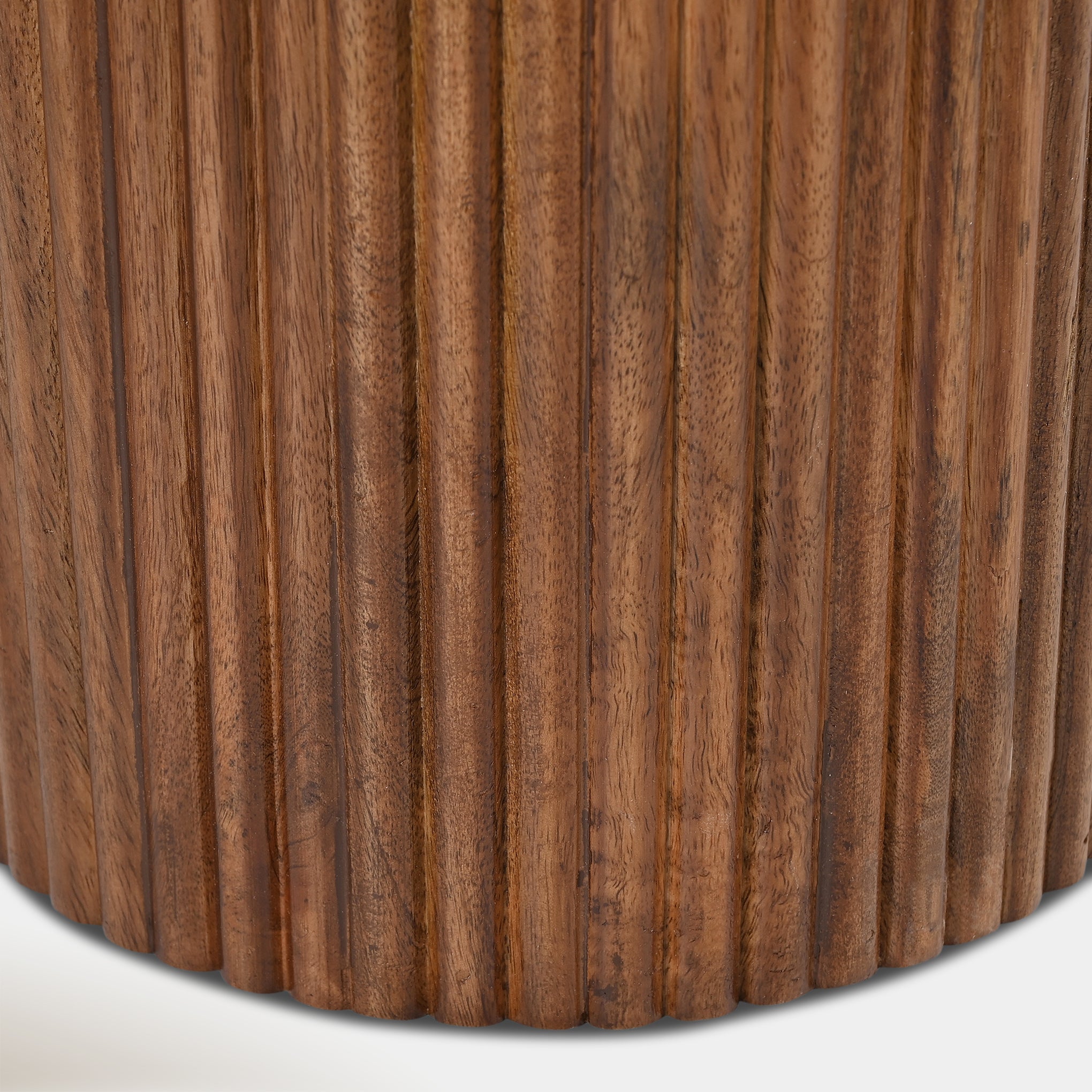 Kacia Round Dining Table - Walnut & White