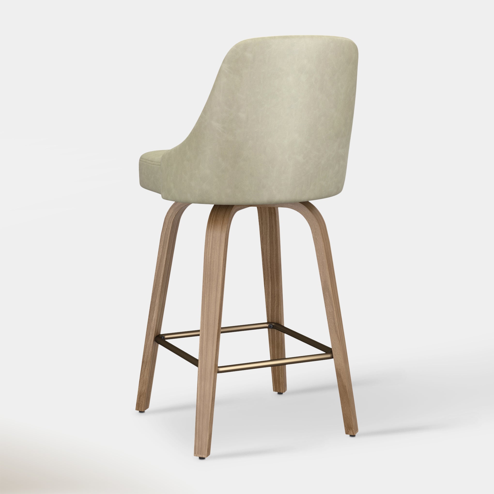 Mesa Counter Stool - Ivory & Washed Oak