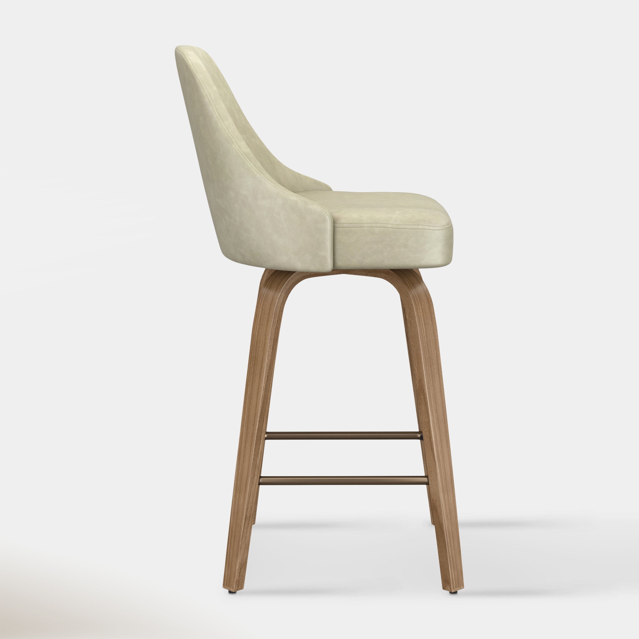 Mesa Counter Stool - Ivory & Washed Oak
