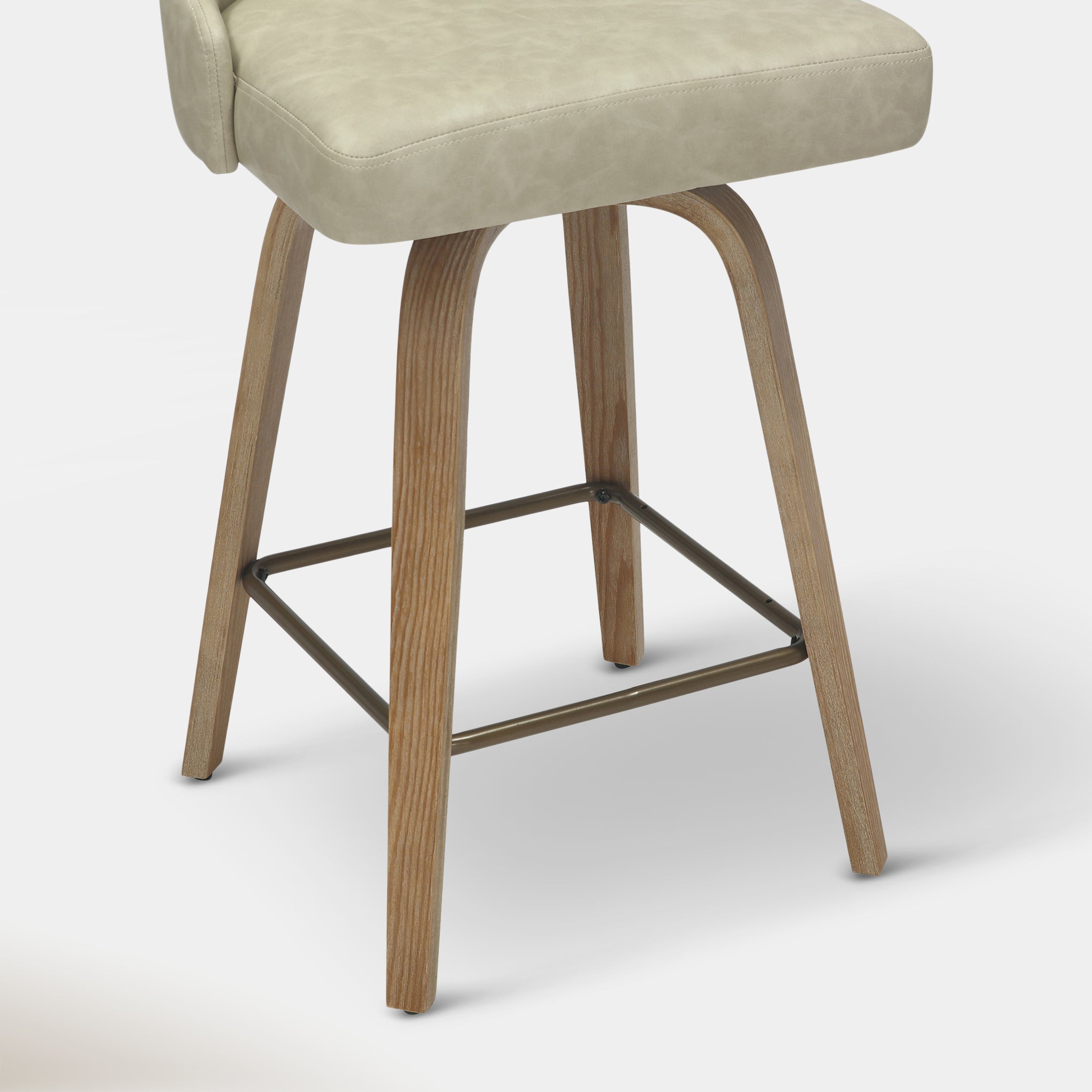 Mesa Counter Stool - Ivory & Washed Oak
