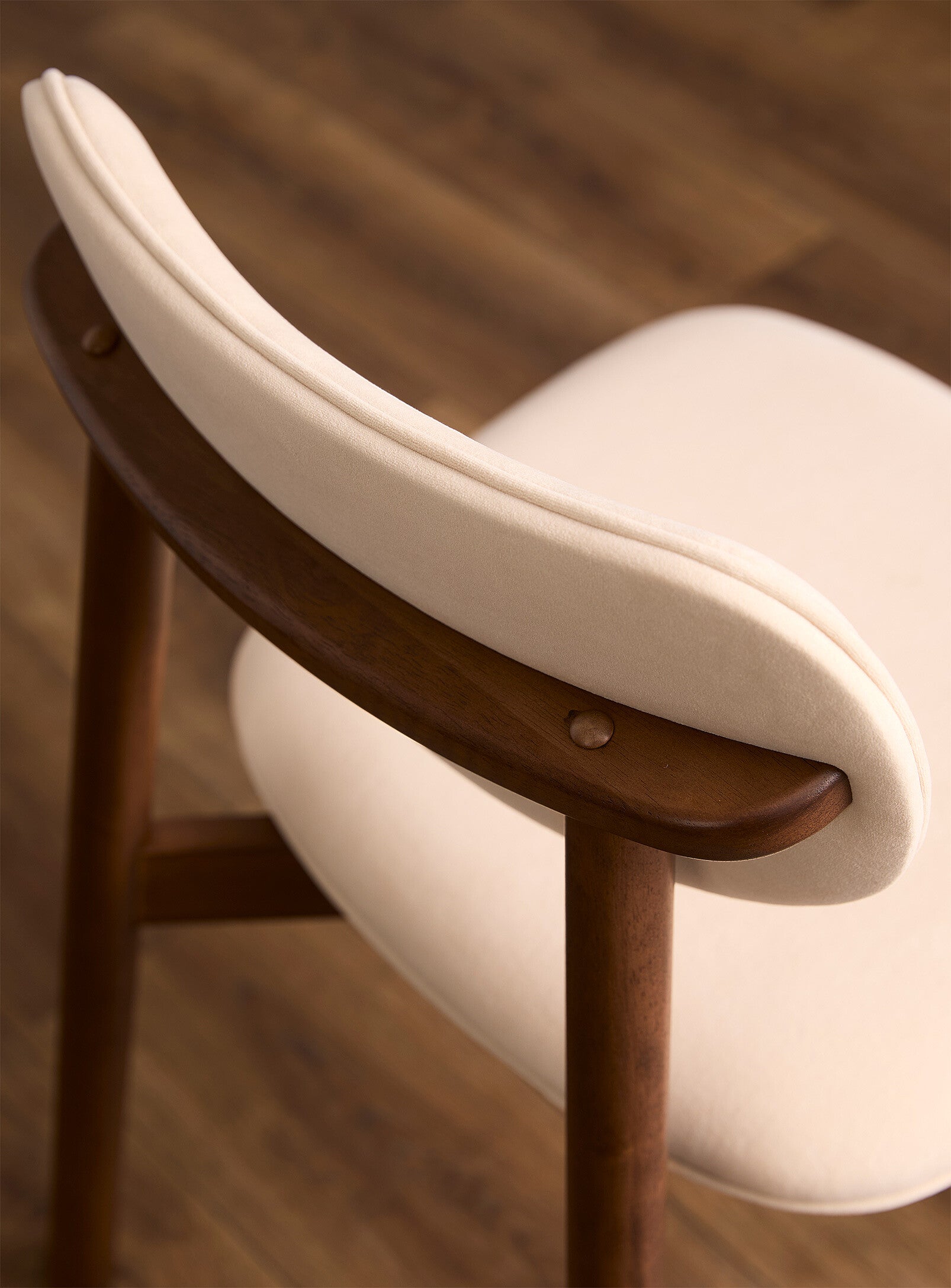 Maia Dining Chair - Ivory & Walnut
