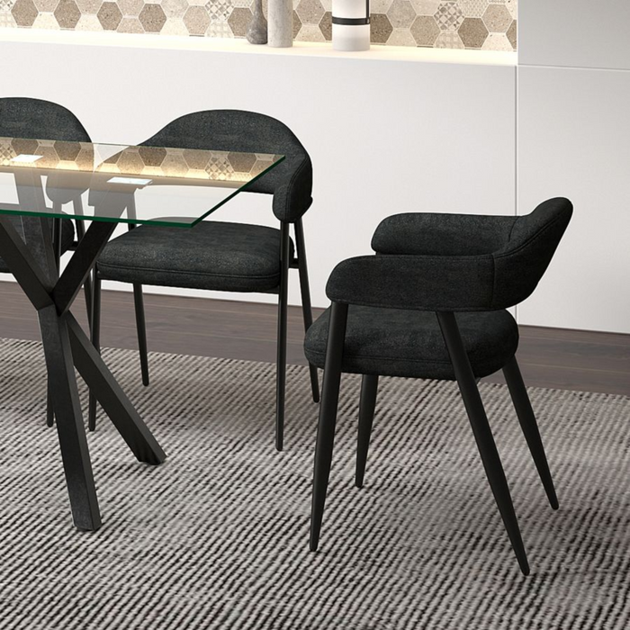 Vire Dining Chair - Charcoal and Black