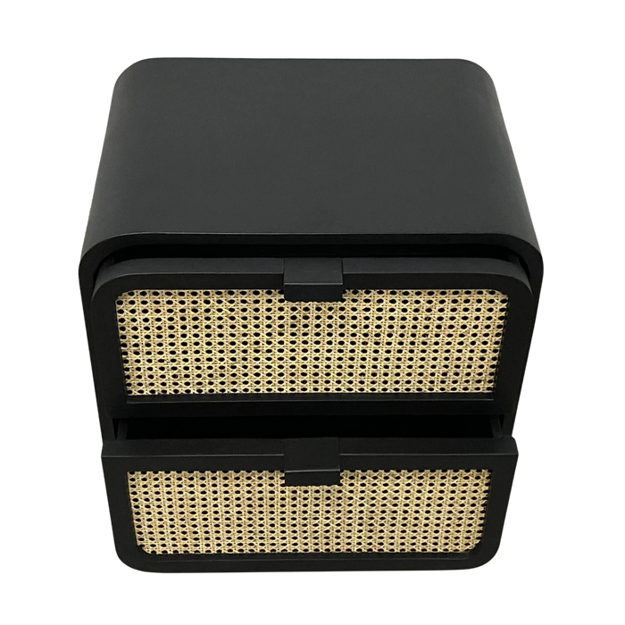 Coty Cane Oval 2 Drawer Nightstand