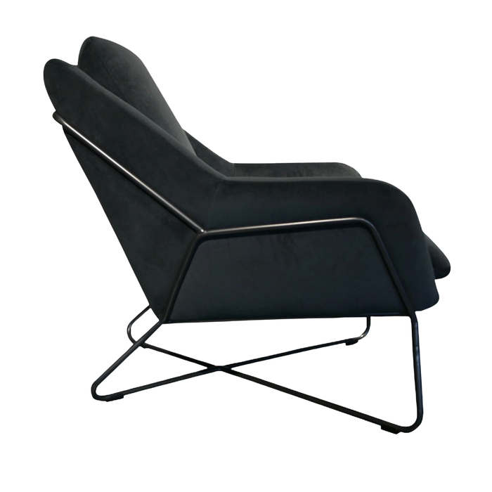 Orion Lounge Chair - Dark Grey Velvet | Hoft Home