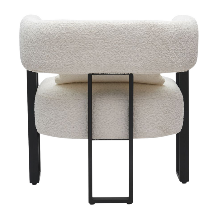 Scarlet Accent Chair - Ivory Boucle and Black | Hoft Home