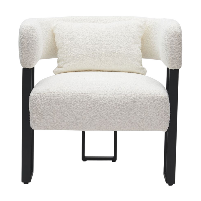 Scarlet Accent Chair - Ivory Boucle and Black | Hoft Home