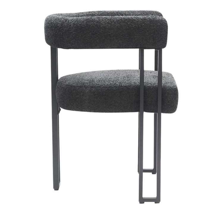 Scarlet Dining Chair - Charcoal Boucle and Black | Hoft Home