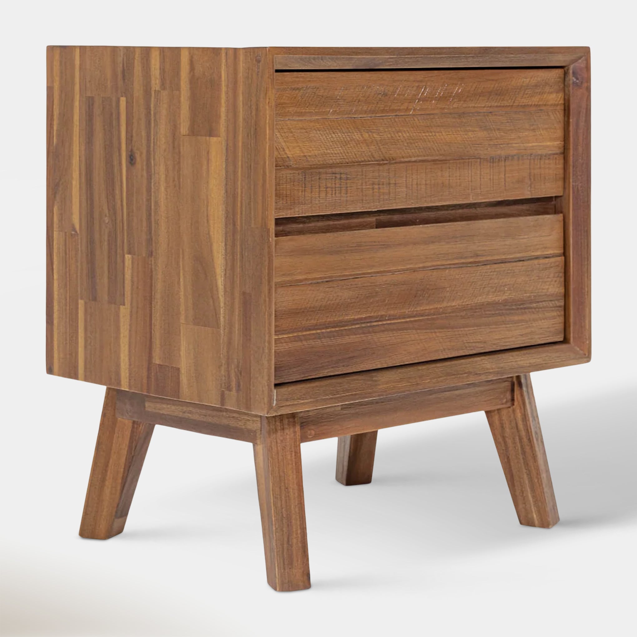 Soleil 2 Drawer Nightstand - Light Walnut
