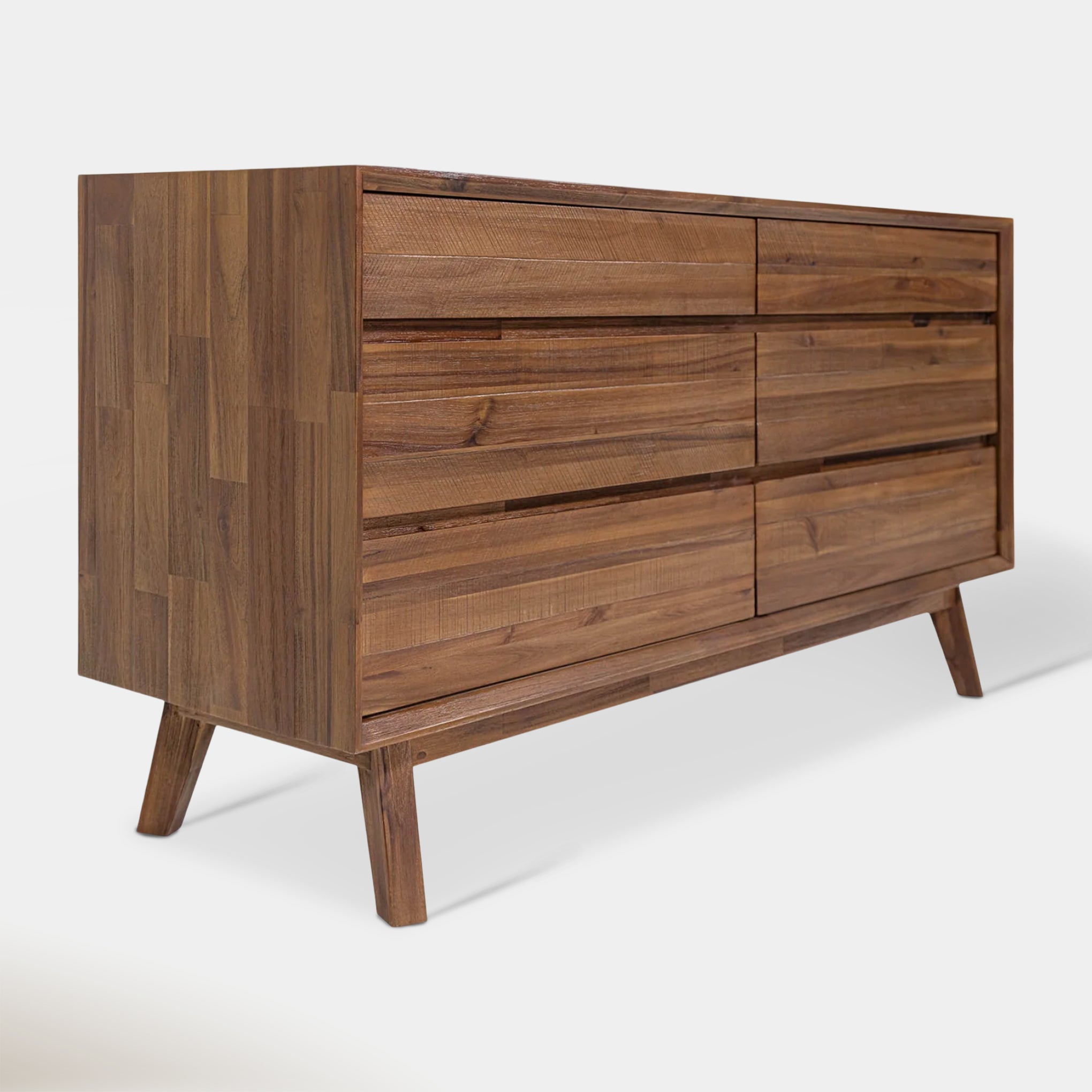Soleil 6 Drawer Dresser - Light Walnut