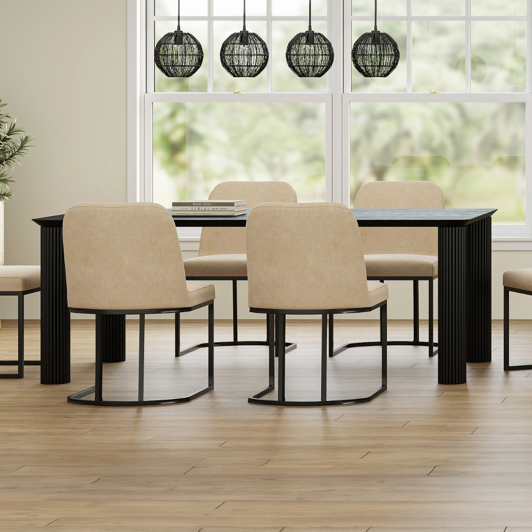 Camille Large Rectangular Dining Table - Black