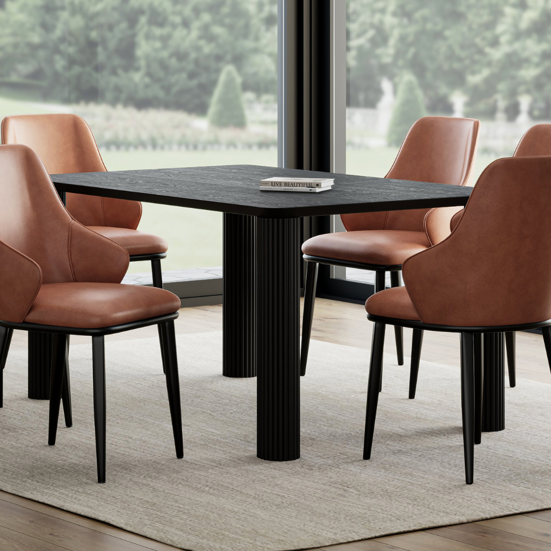 Camille Small Rectangular Dining Table - Black
