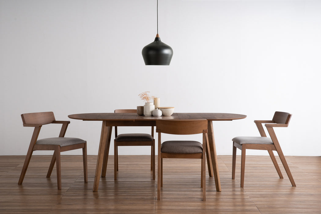 Zola Dining Chair - Walnut & Light Grey | Hoft Home