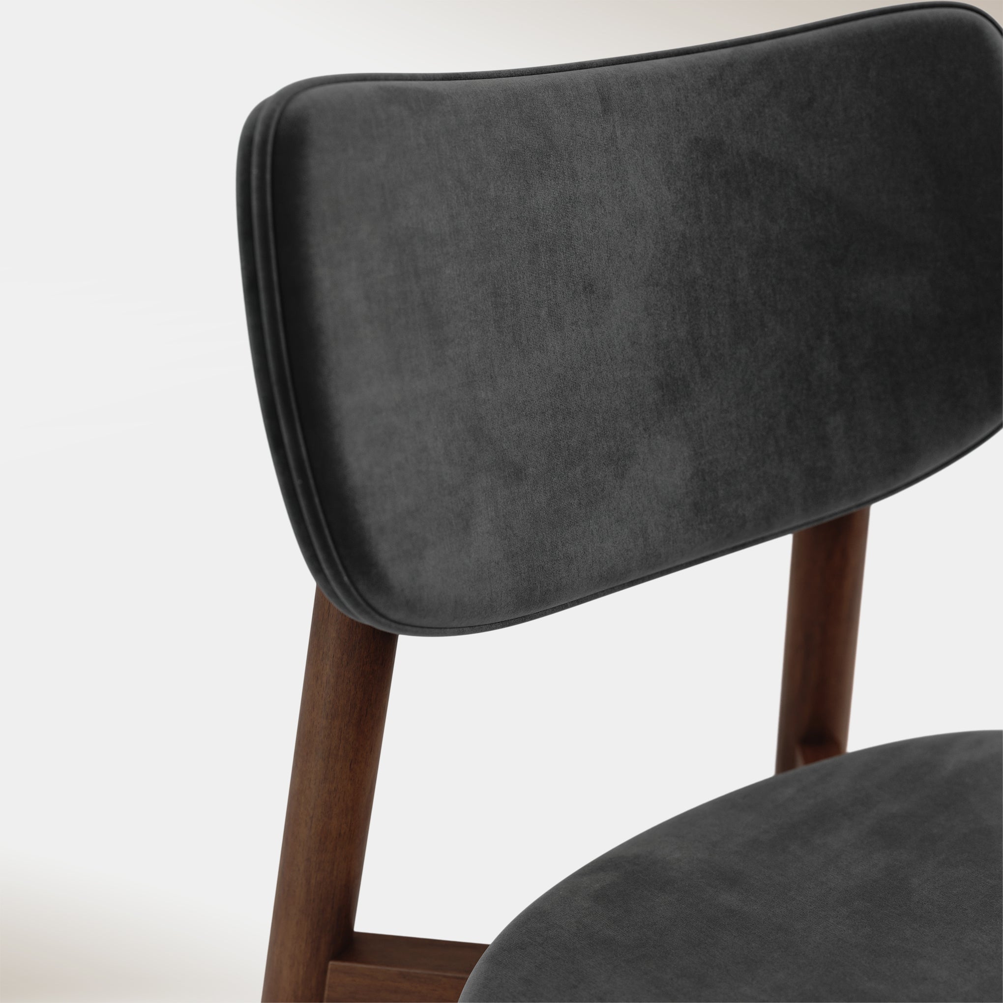 Maia Dining Chair - Black Velvet & Walnut