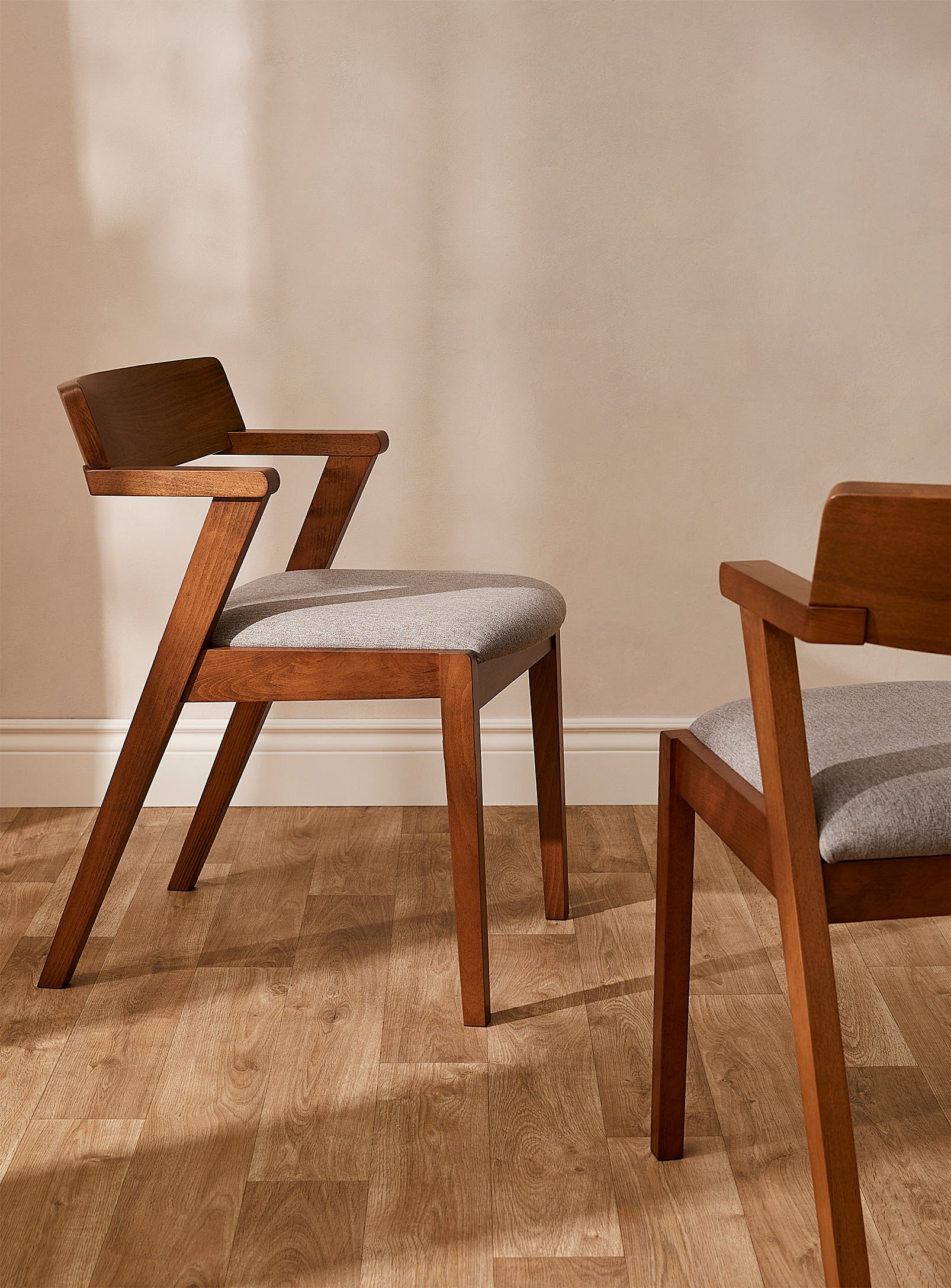 Zola Dining Chair - Walnut & Light Grey | Hoft Home