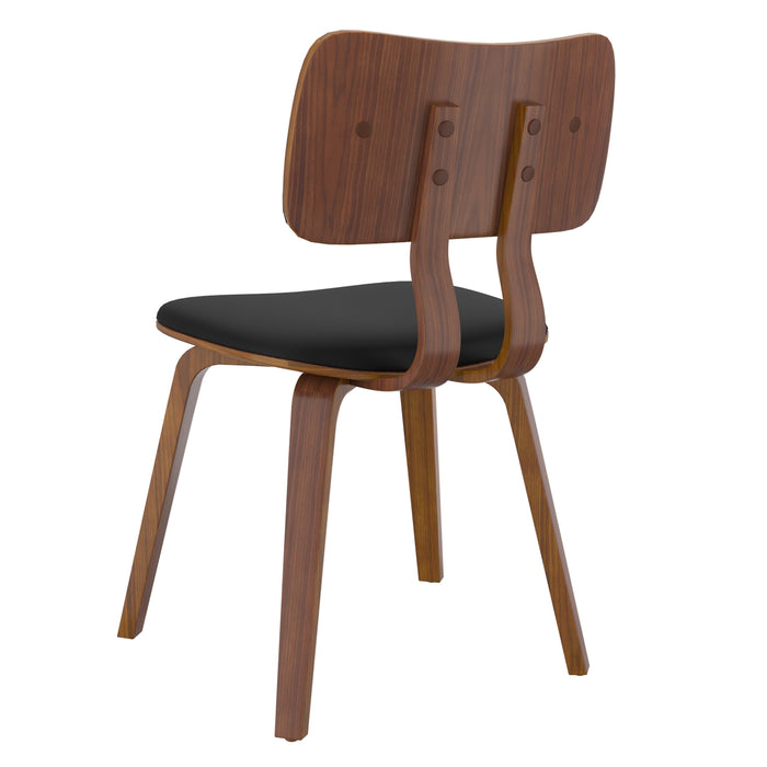 Zaki Dining Chair - Black & Walnut - Hoft Home