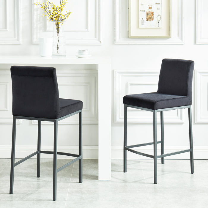 Dray Counter Stool - Black Velvet | Hoft Home