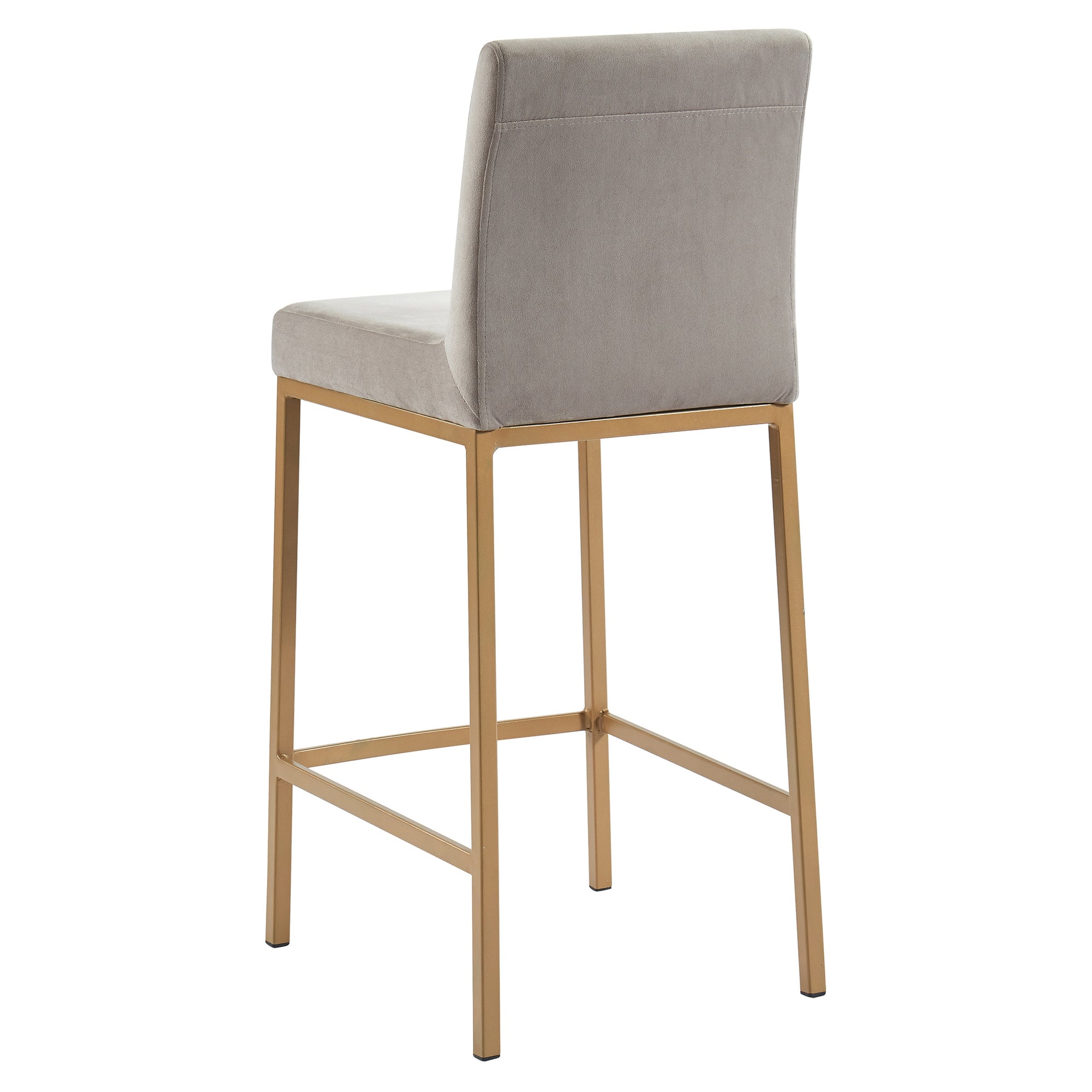 Dray Counter Stool Grey Velvet & Gold Hoft Home
